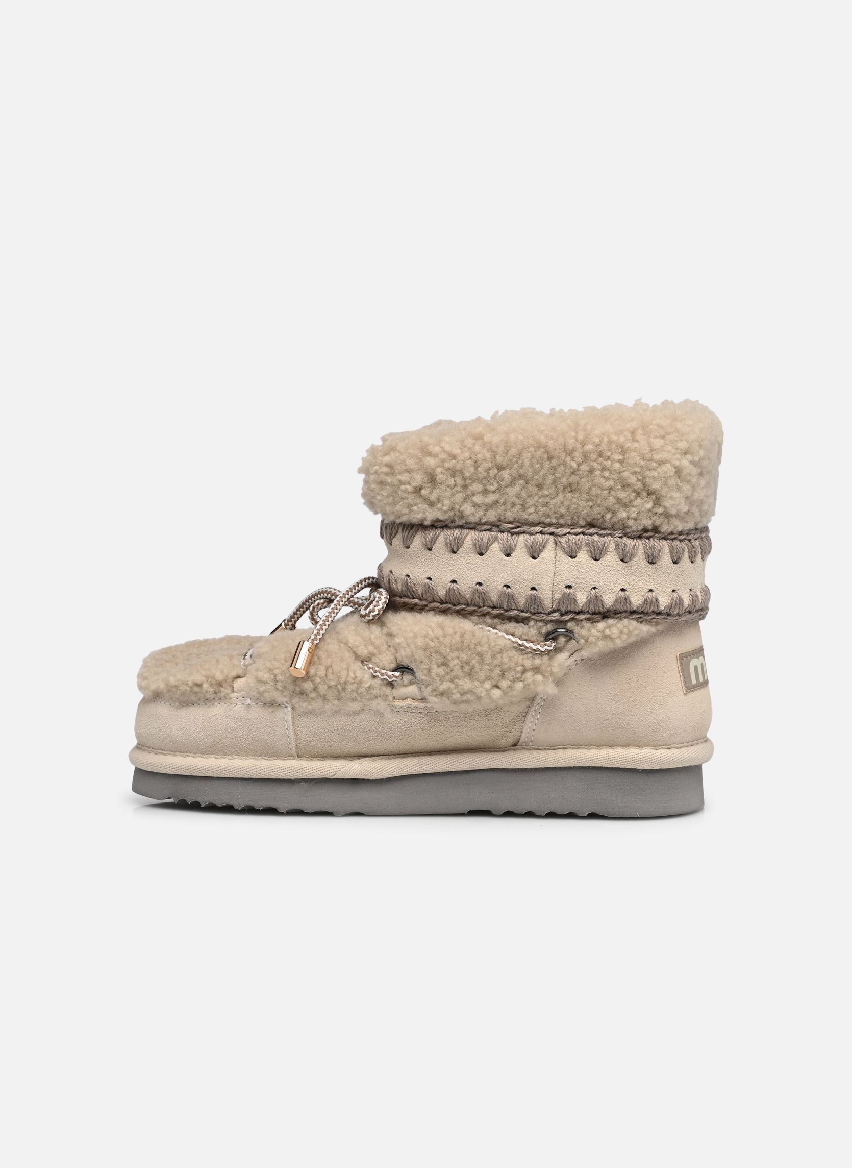 Gevoerde enkellaarsjes Eskimo 18 Curly Sheepskin dames beige MOU Gevoerde enkellaarsjes Eskimo 18 Curly Sheepskin dames beige CHALK