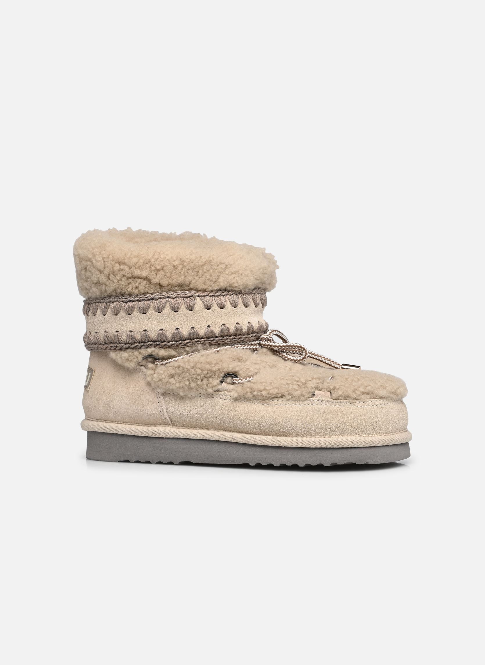 Gevoerde enkellaarsjes Eskimo 18 Curly Sheepskin dames beige MOU Gevoerde enkellaarsjes Eskimo 18 Curly Sheepskin dames beige CHALK