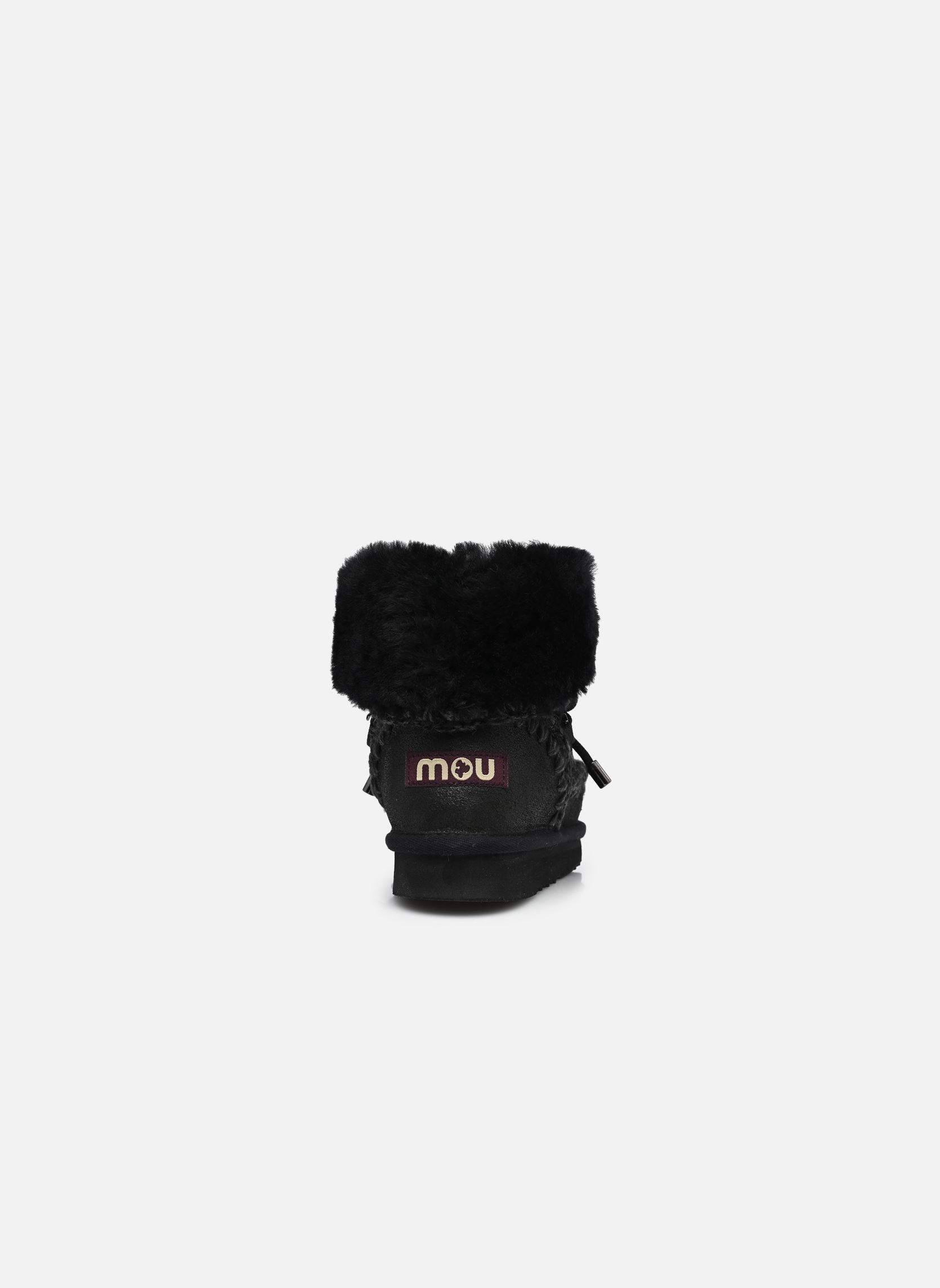 Gevoerde enkellaarsjes Eskimo 24 Fur Cuff dames zwart MOU Gevoerde enkellaarsjes Eskimo 24 Fur Cuff dames zwart CRACKED BLACK/GREY