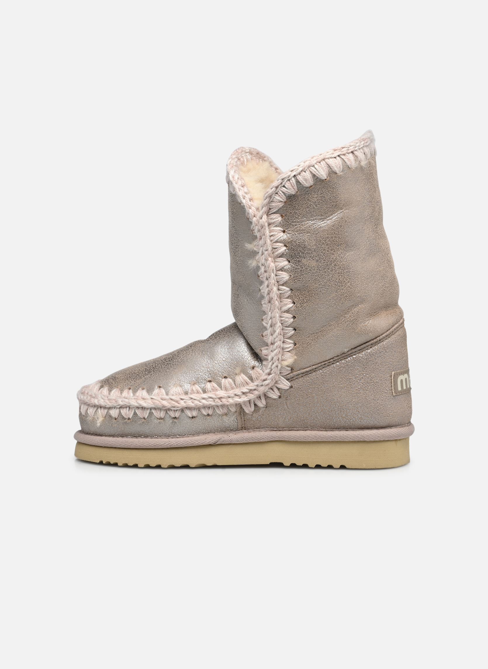 Gevoerde enkellaarsjes Eskimo Boot 24 Cm dames grijs MOU Gevoerde enkellaarsjes Eskimo Boot 24 Cm dames grijs STONE METALLIC