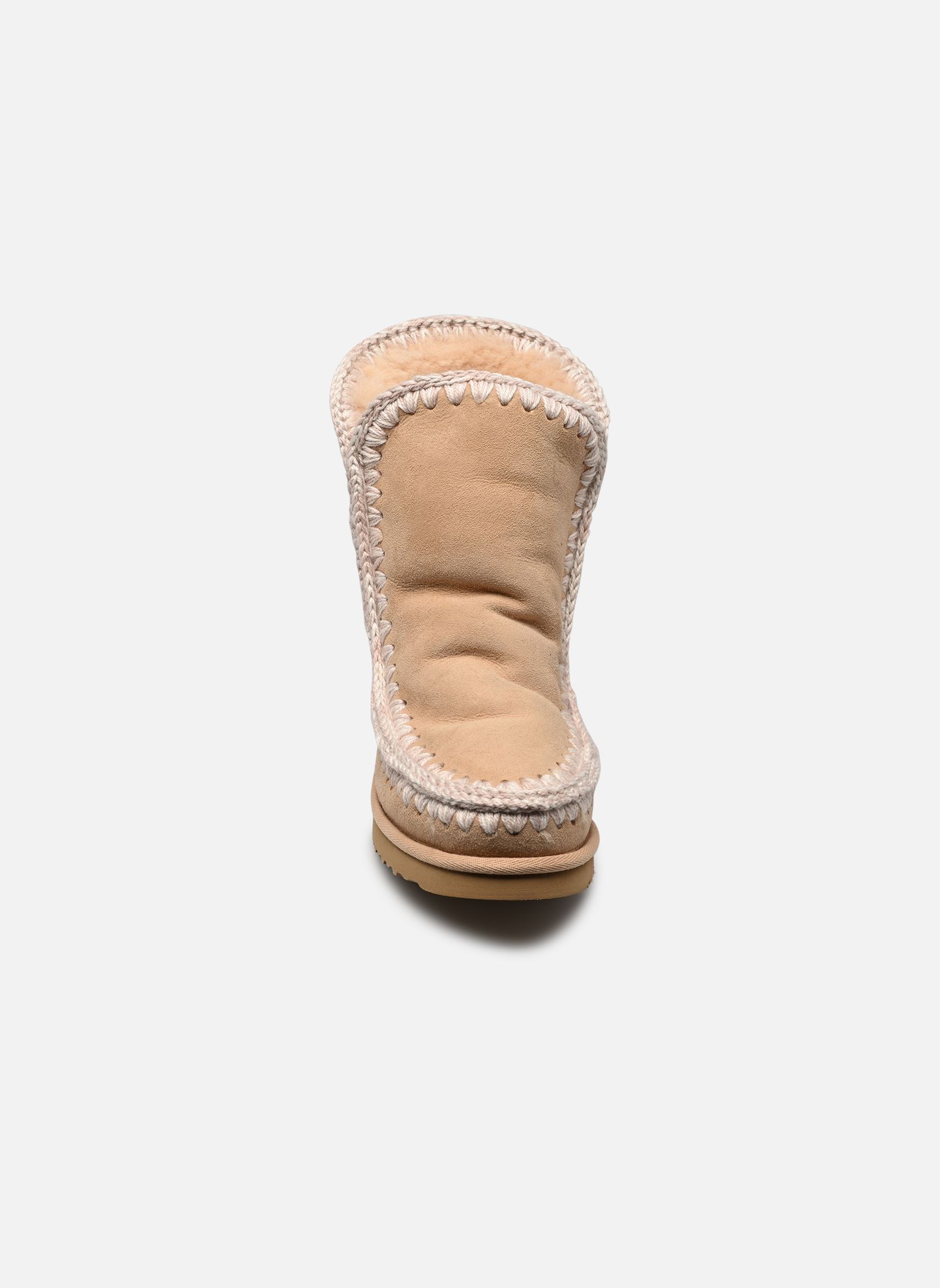 Gevoerde enkellaarsjes Eskimo Compensée Inner Wedge Short dames beige MOU Gevoerde enkellaarsjes Eskimo Compensée Inner Wedge Short dames beige RUTABAGA