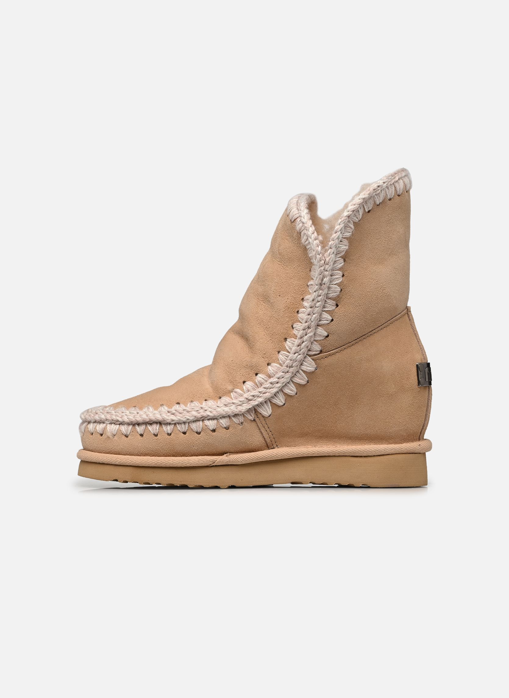 Gevoerde enkellaarsjes Eskimo Compensée Inner Wedge Short dames beige MOU Gevoerde enkellaarsjes Eskimo Compensée Inner Wedge Short dames beige RUTABAGA