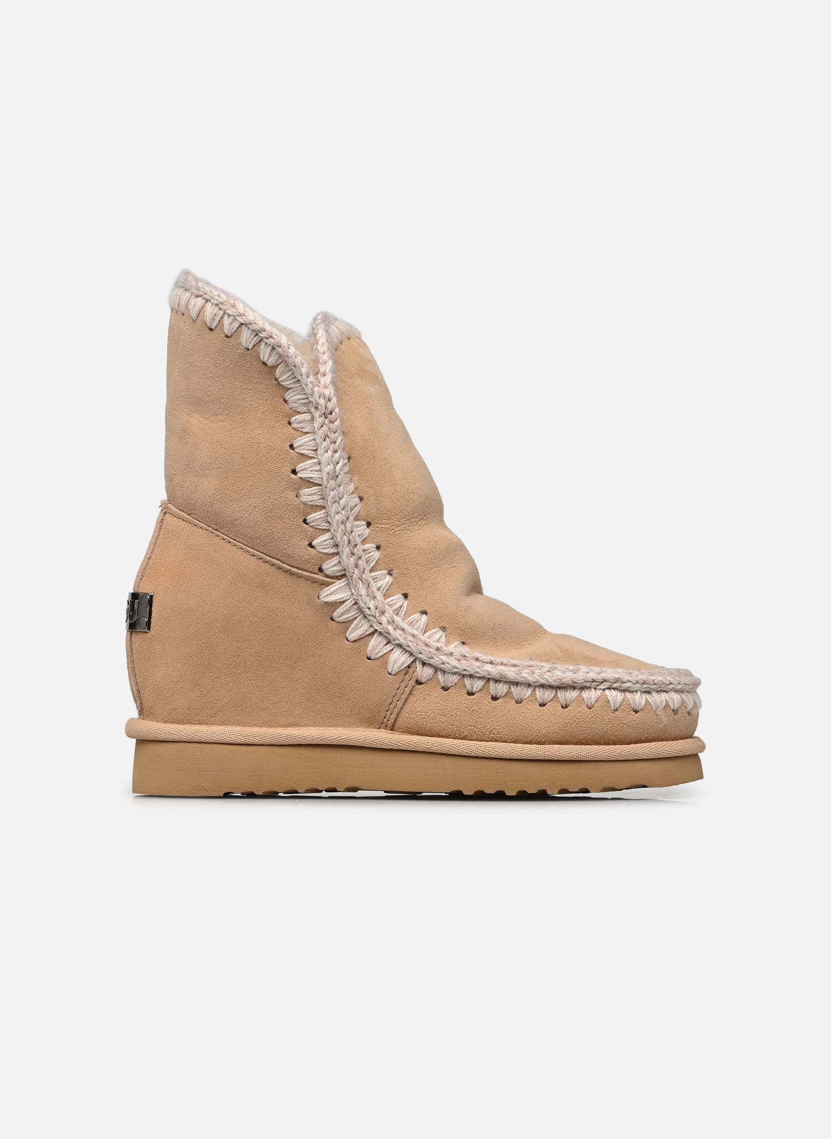 Gevoerde enkellaarsjes Eskimo Compensée Inner Wedge Short dames beige MOU Gevoerde enkellaarsjes Eskimo Compensée Inner Wedge Short dames beige RUTABAGA