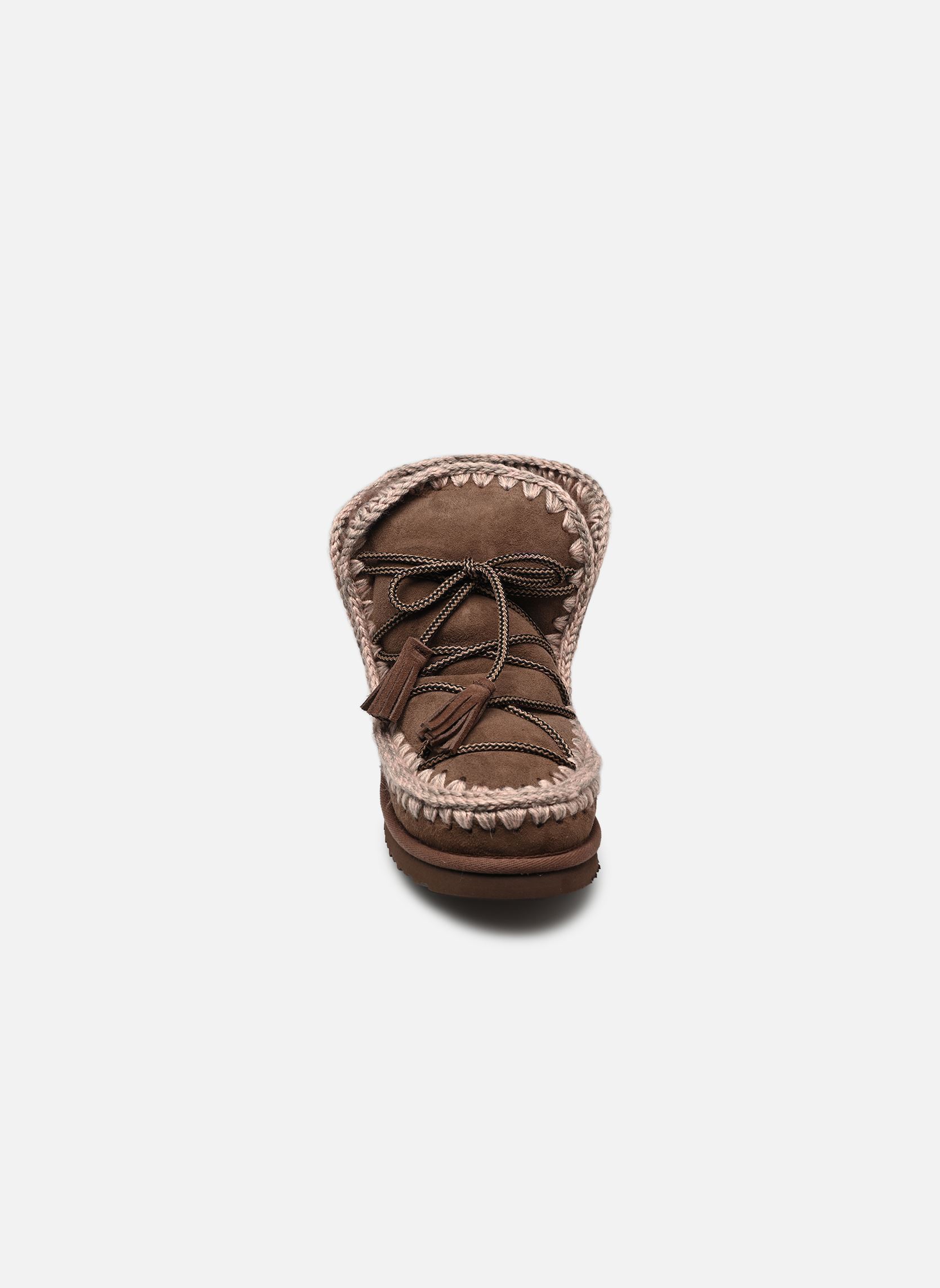 Gevoerde enkellaarsjes Eskimo Scoubidoo Lace dames bruin MOU Gevoerde enkellaarsjes Eskimo Scoubidoo Lace dames bruin BROWN PEPPER