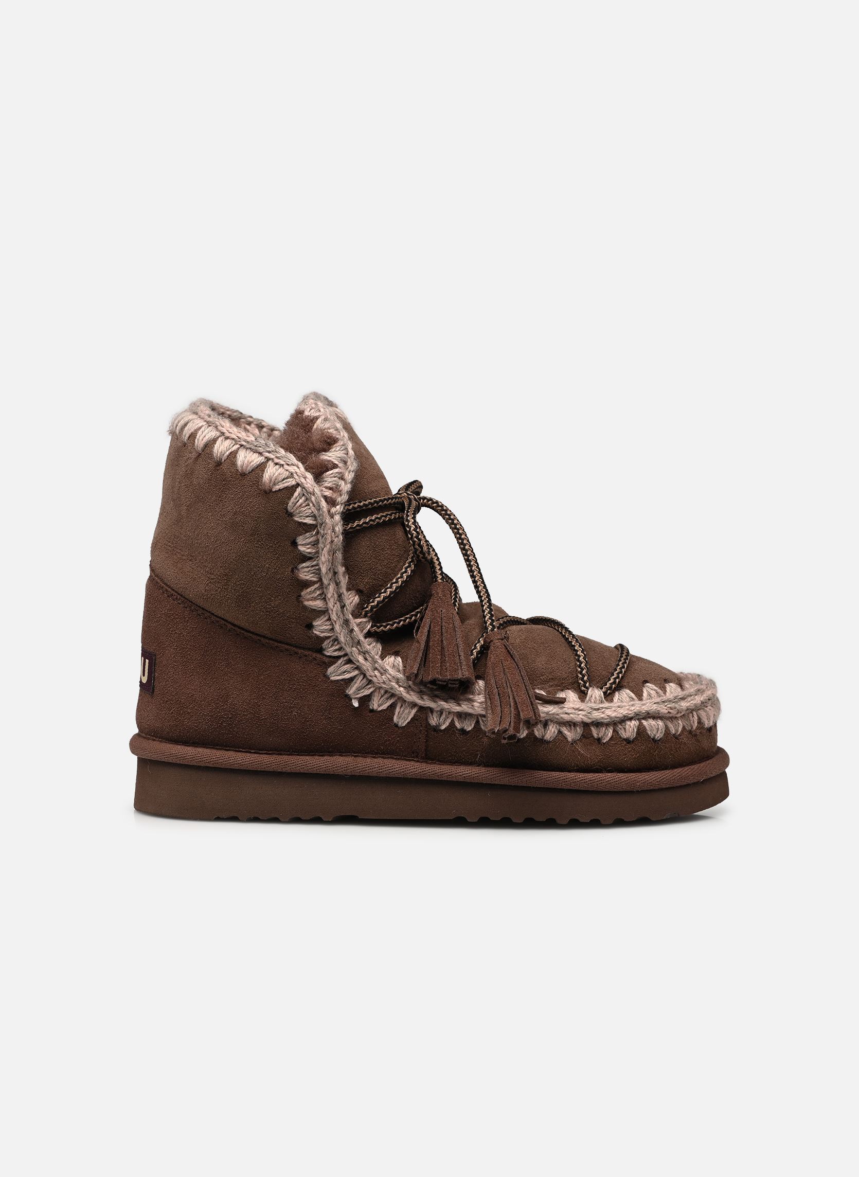 Gevoerde enkellaarsjes Eskimo Scoubidoo Lace dames bruin MOU Gevoerde enkellaarsjes Eskimo Scoubidoo Lace dames bruin BROWN PEPPER
