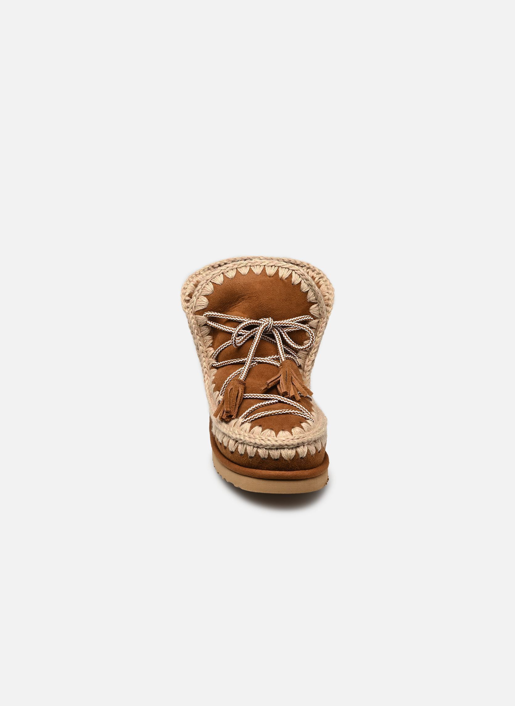 Gevoerde enkellaarsjes Eskimo Scoubidoo Lace dames bruin MOU Gevoerde enkellaarsjes Eskimo Scoubidoo Lace dames bruin COGNAC