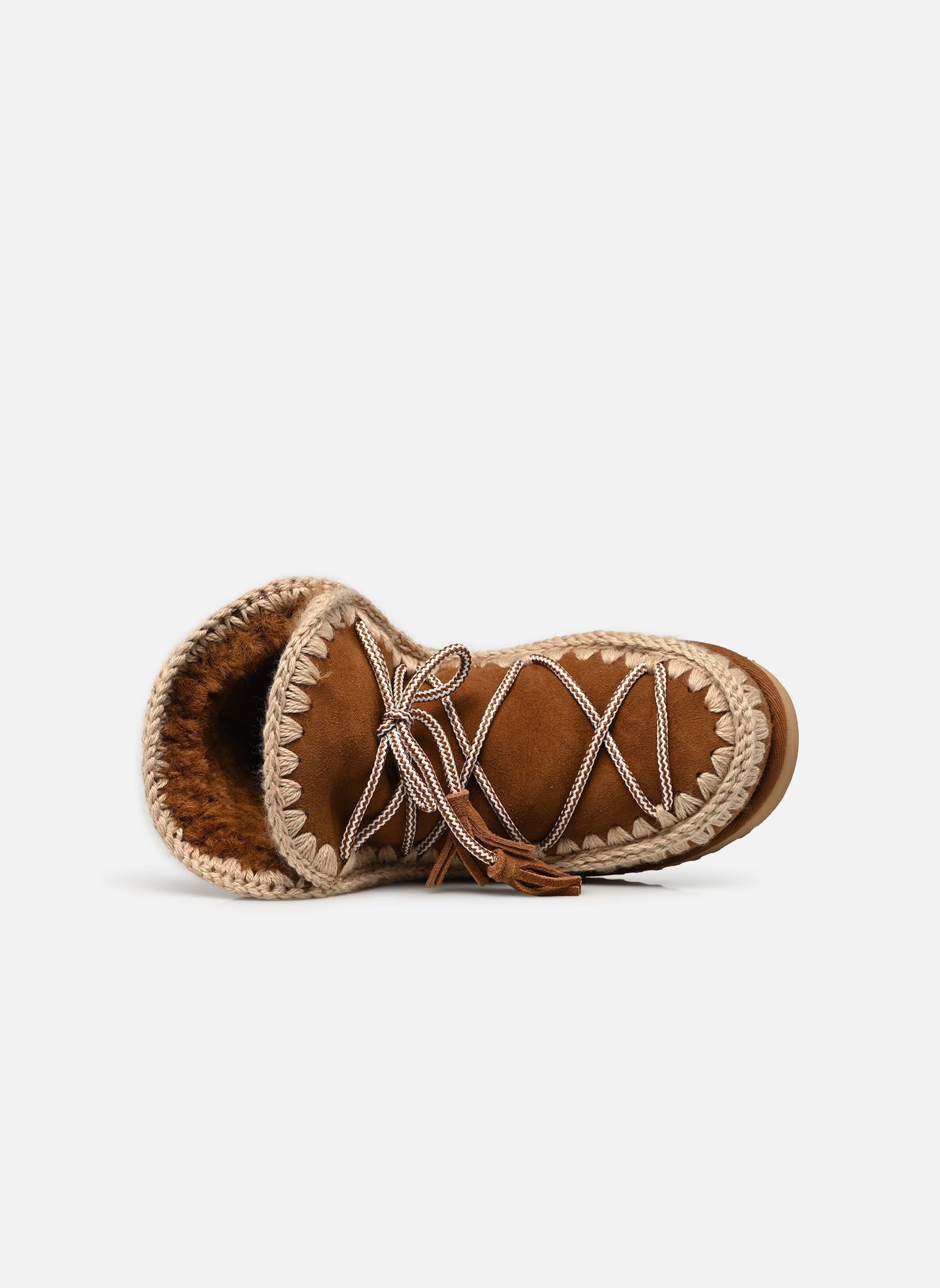 Gevoerde enkellaarsjes Eskimo Scoubidoo Lace dames bruin MOU Gevoerde enkellaarsjes Eskimo Scoubidoo Lace dames bruin COGNAC