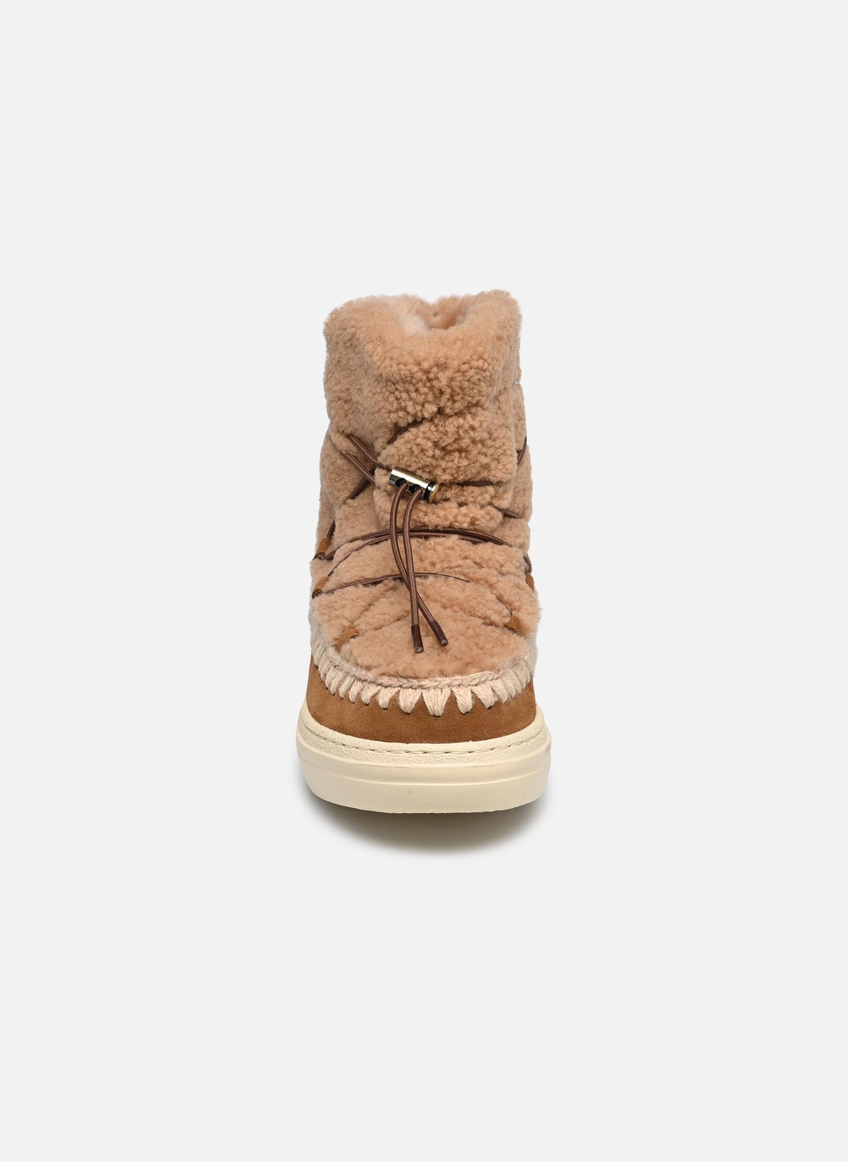 Gevoerde enkellaarsjes Eskimo Sneaker Bold Scoub Lace dames bruin MOU Gevoerde enkellaarsjes Eskimo Sneaker Bold Scoub Lace dames bruin COGNAC