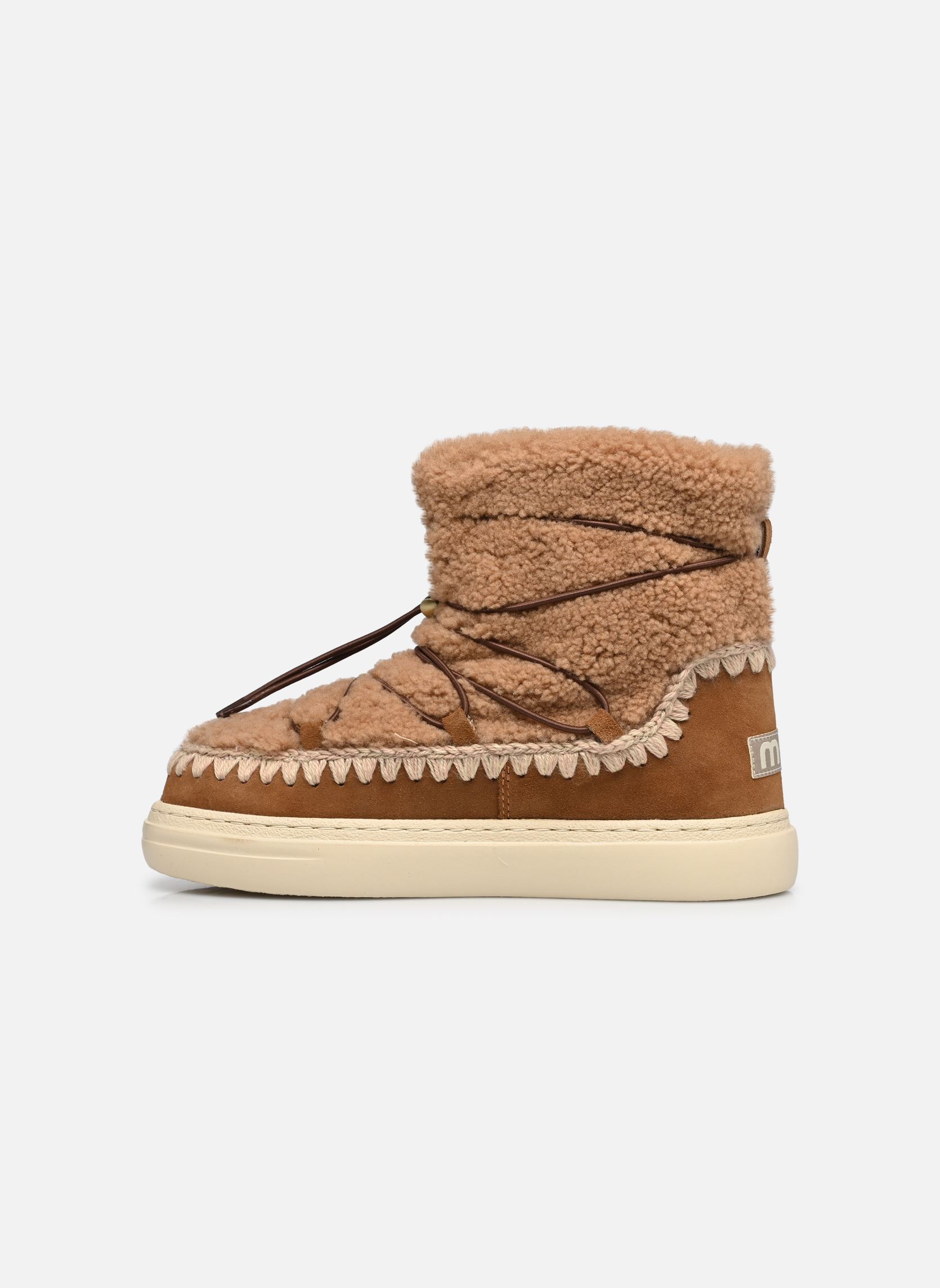 Gevoerde enkellaarsjes Eskimo Sneaker Bold Scoub Lace dames bruin MOU Gevoerde enkellaarsjes Eskimo Sneaker Bold Scoub Lace dames bruin COGNAC