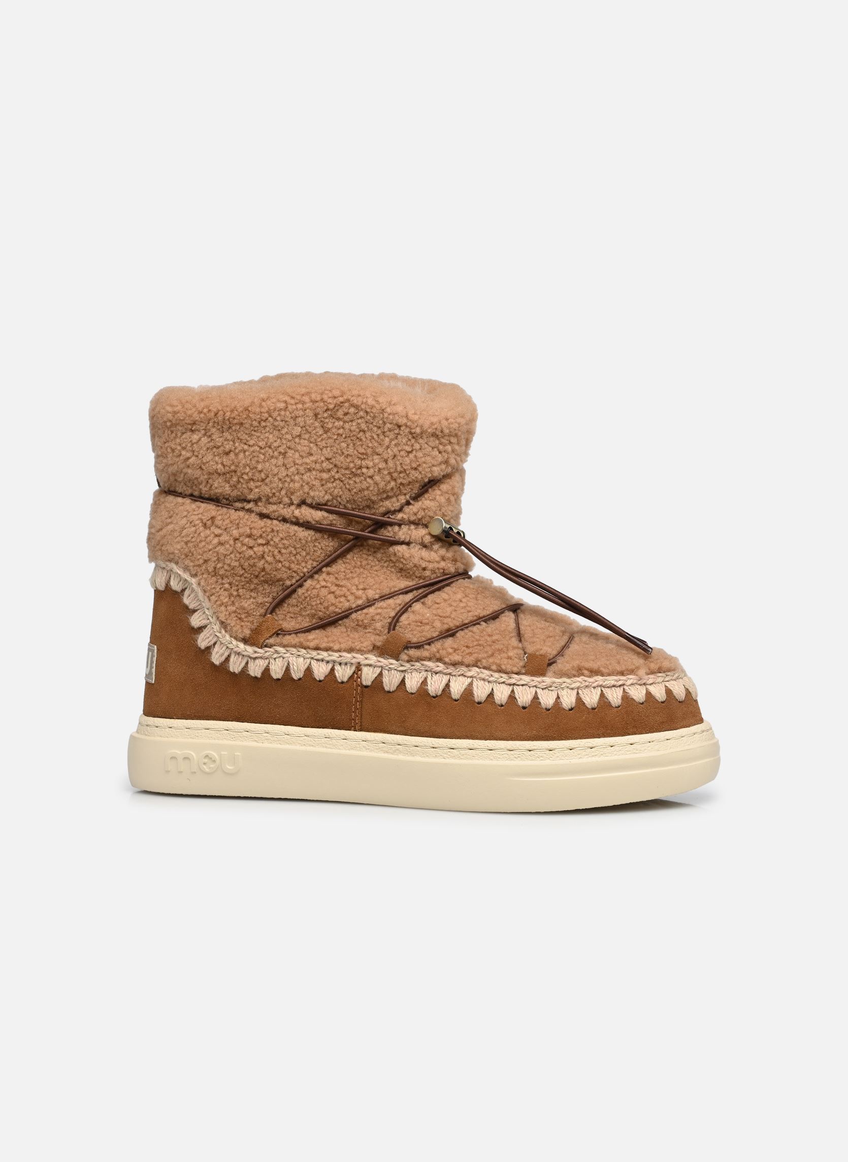 Gevoerde enkellaarsjes Eskimo Sneaker Bold Scoub Lace dames bruin MOU Gevoerde enkellaarsjes Eskimo Sneaker Bold Scoub Lace dames bruin COGNAC