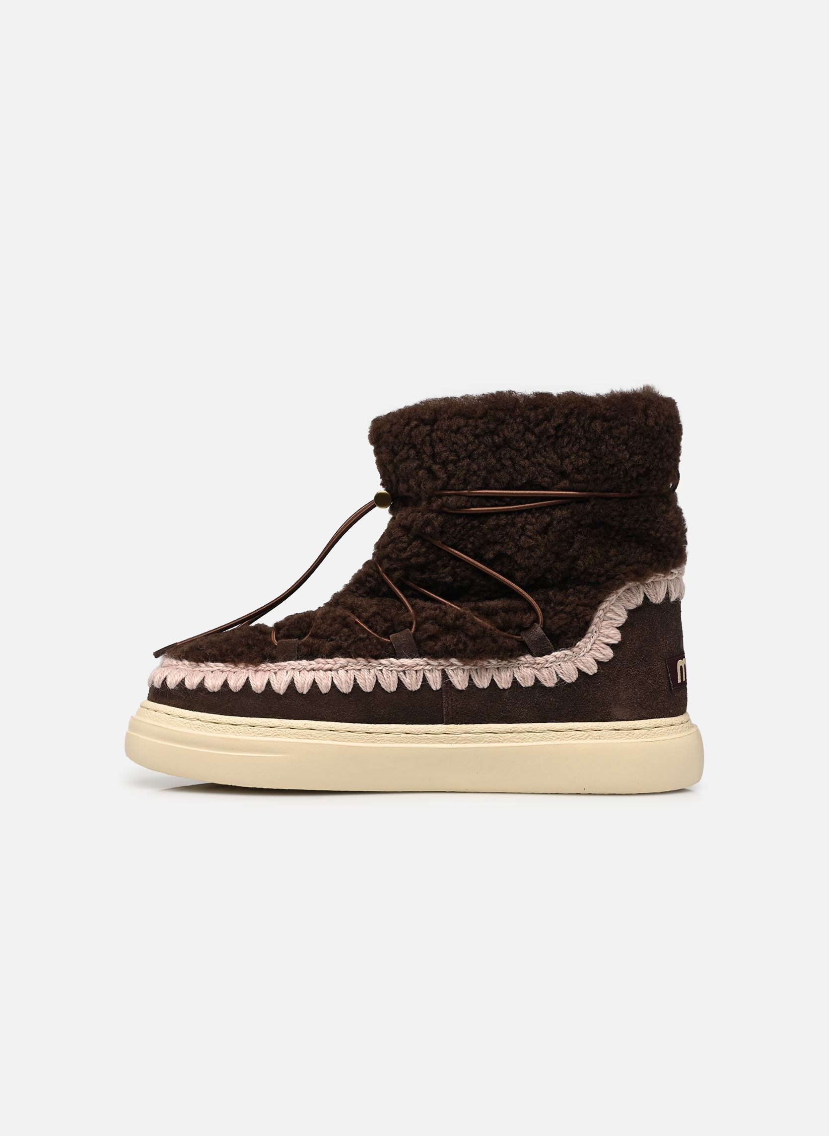 Gevoerde enkellaarsjes Eskimo Sneaker Bold Scoub Lace dames bruin MOU Gevoerde enkellaarsjes Eskimo Sneaker Bold Scoub Lace dames bruin MOCHA