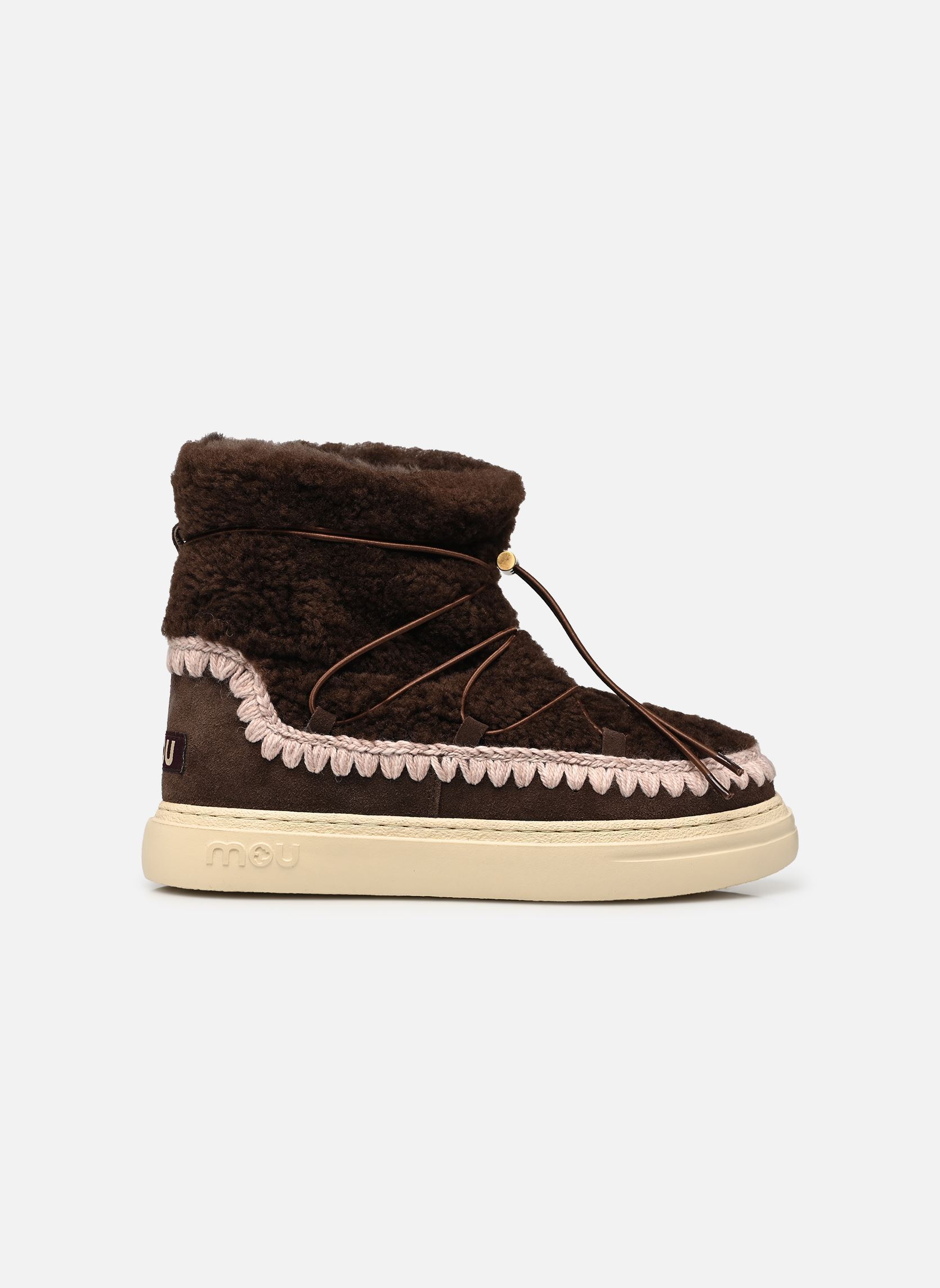 Gevoerde enkellaarsjes Eskimo Sneaker Bold Scoub Lace dames bruin MOU Gevoerde enkellaarsjes Eskimo Sneaker Bold Scoub Lace dames bruin MOCHA
