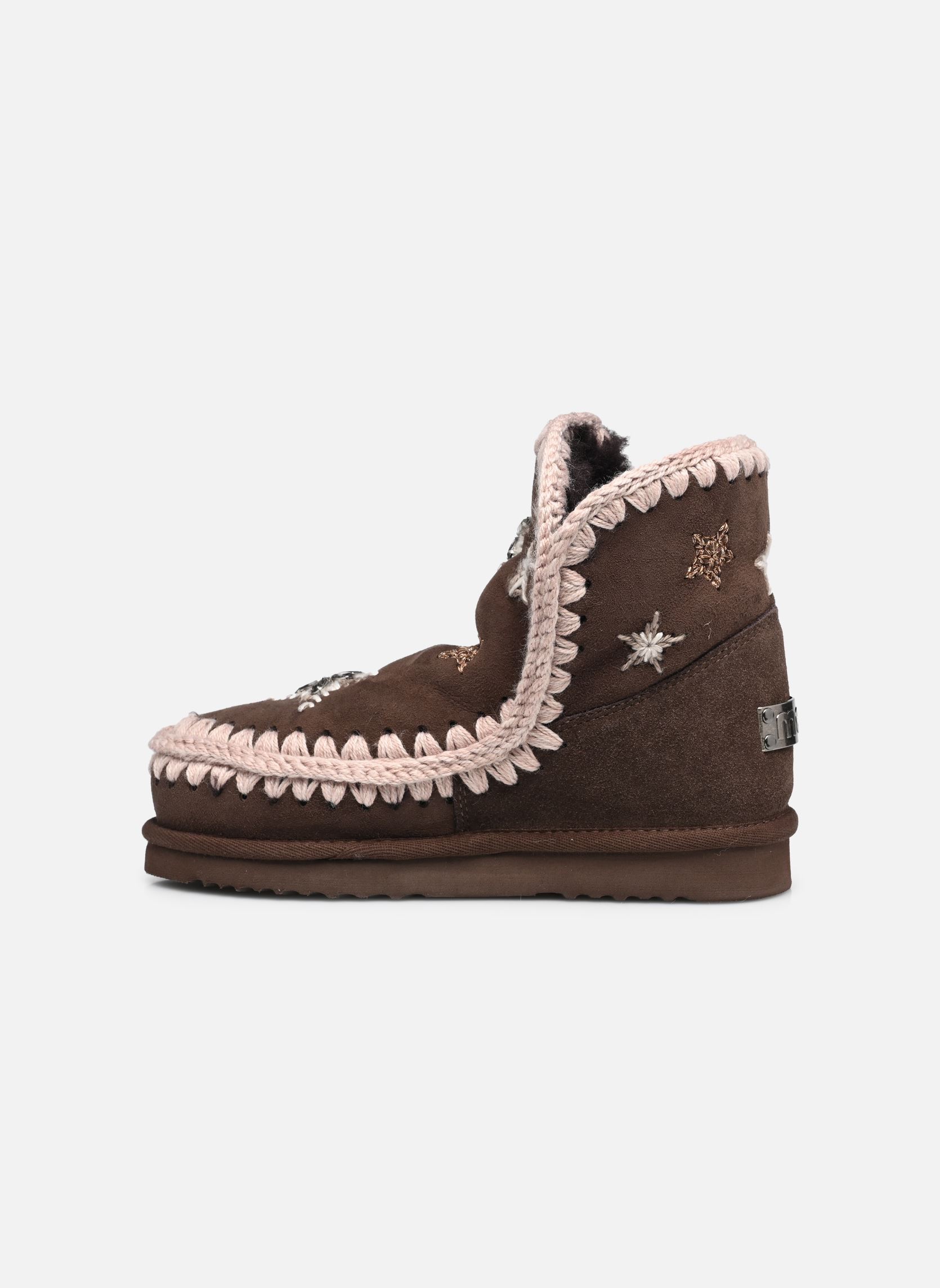 Gevoerde enkellaarsjes Eskimo Wool Stars&Rhinestones dames bruin MOU Gevoerde enkellaarsjes Eskimo Wool Stars&Rhinestones dames bruin MOCHA