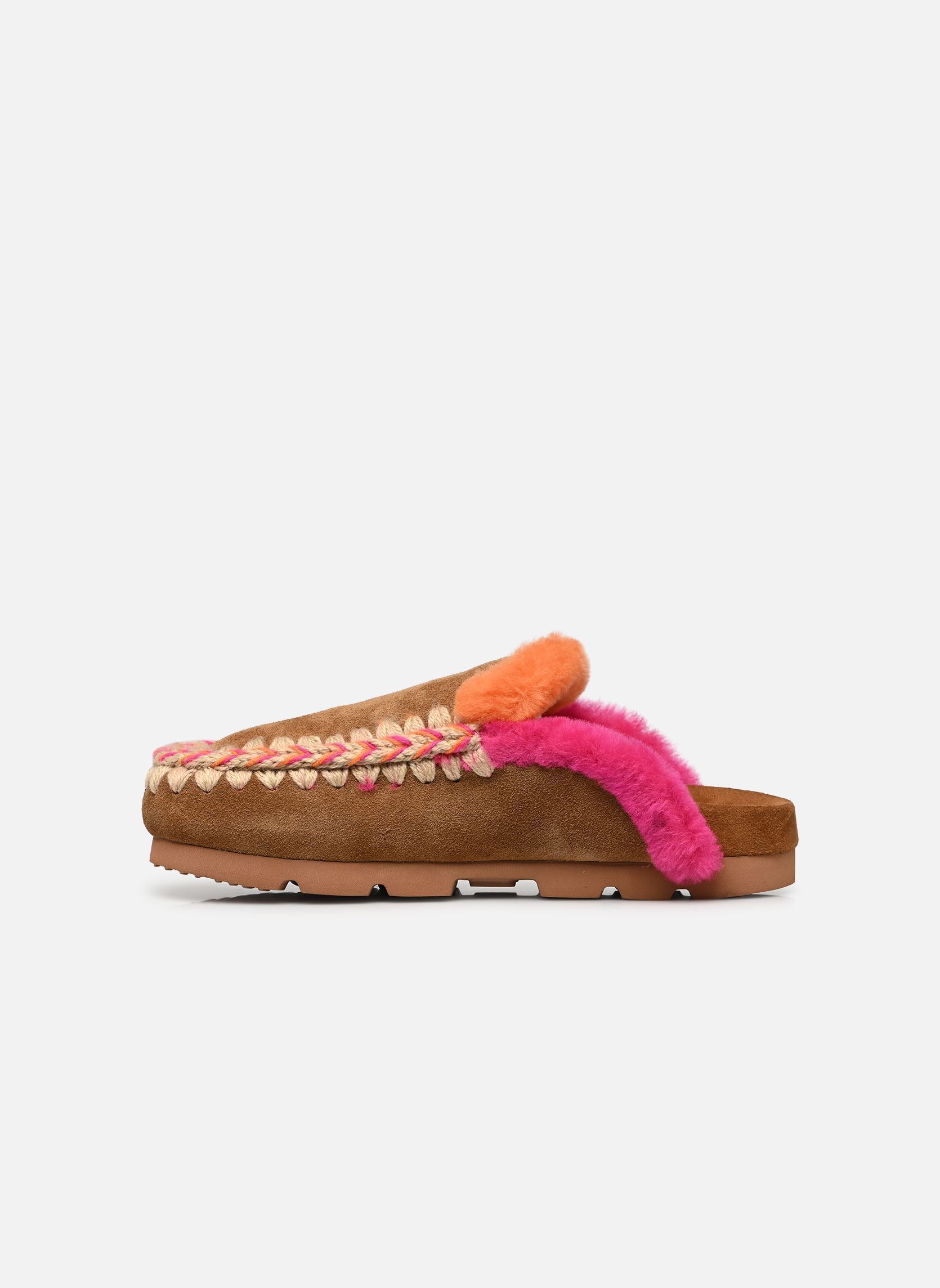 Pantoletten und Clogs Winter Bio Overstitching damen braun MOU Pantoletten und Clogs Winter Bio Overstitching damen braun COGNAC