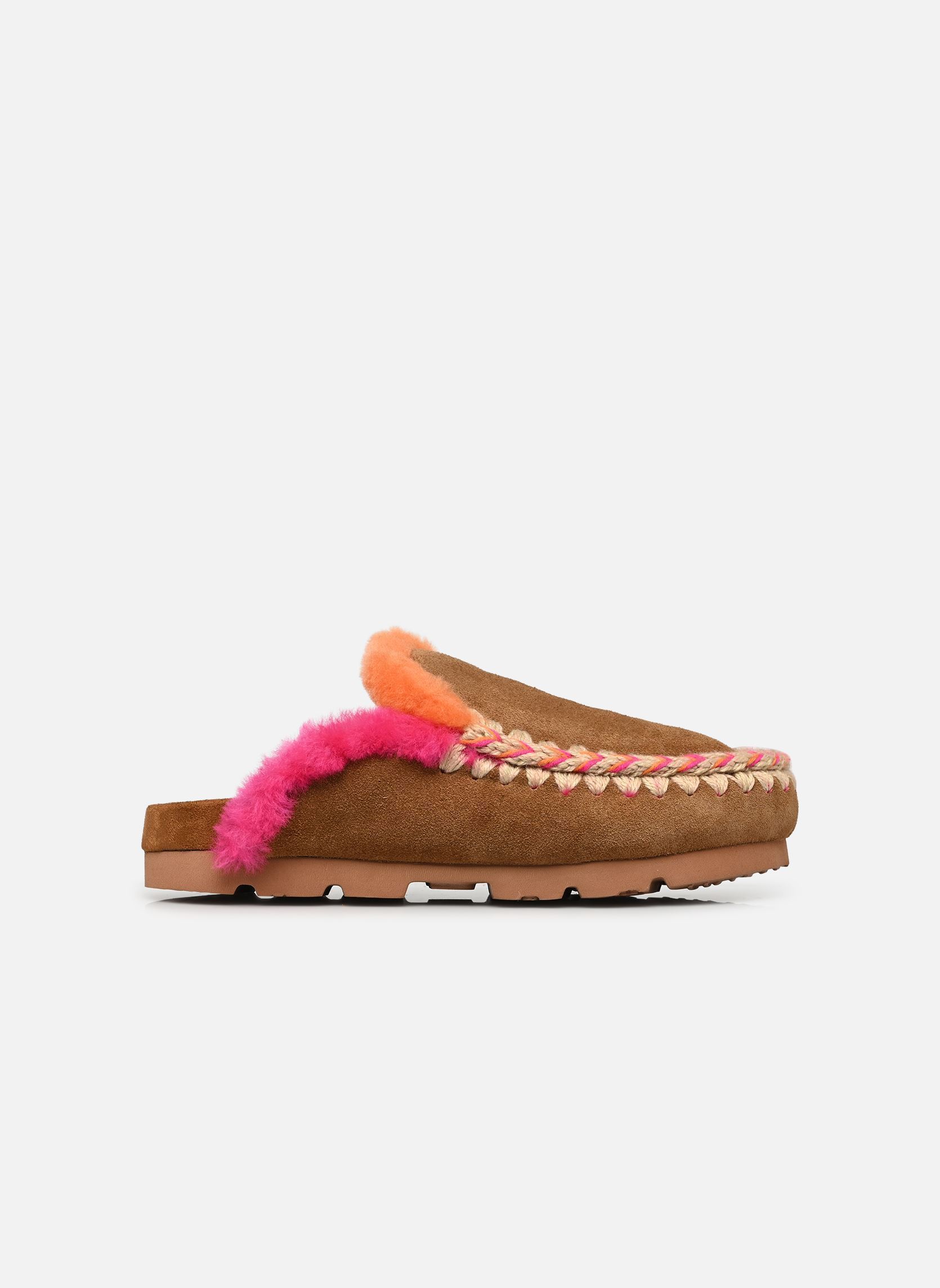 Pantoletten und Clogs Winter Bio Overstitching damen braun MOU Pantoletten und Clogs Winter Bio Overstitching damen braun COGNAC