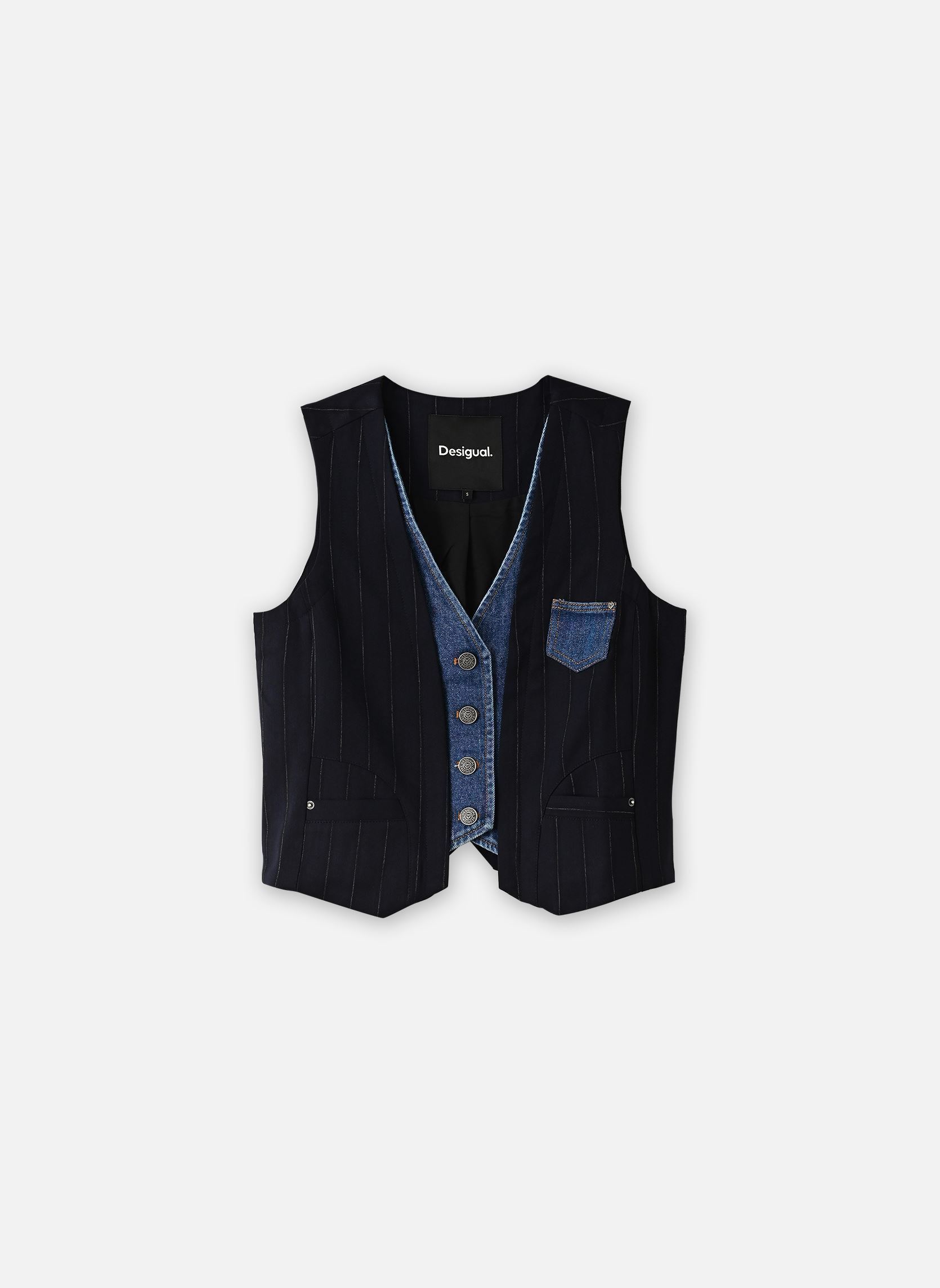 Jacken und Mäntel Chaleco Diplo Doble damen blau Desigual Jacken und Mäntel Chaleco Diplo Doble damen blau AZUL OSCURO