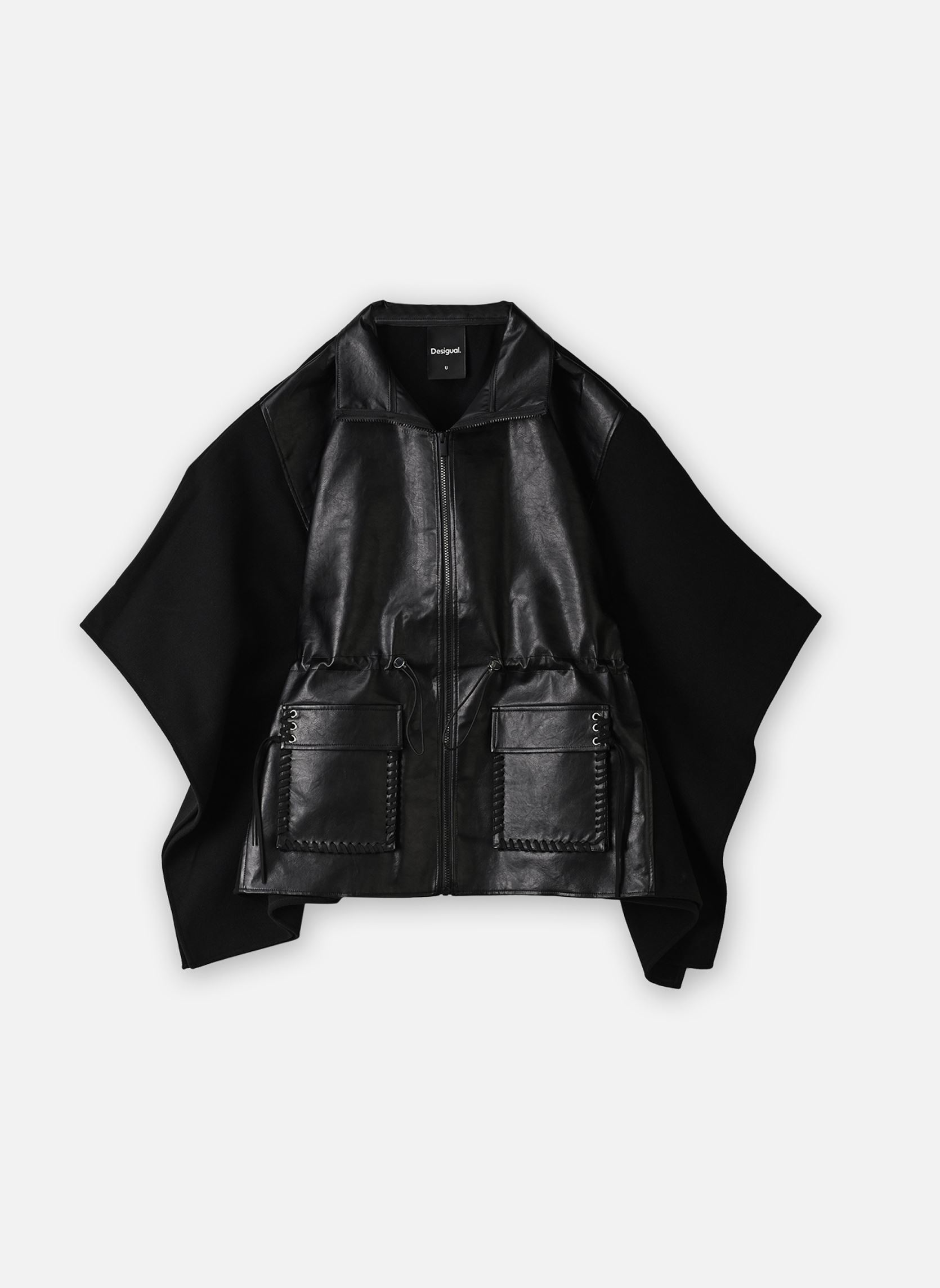 Mäntel Poncho Aldama Trenzado damen schwarz Desigual Mäntel Poncho Aldama Trenzado damen schwarz BLACK