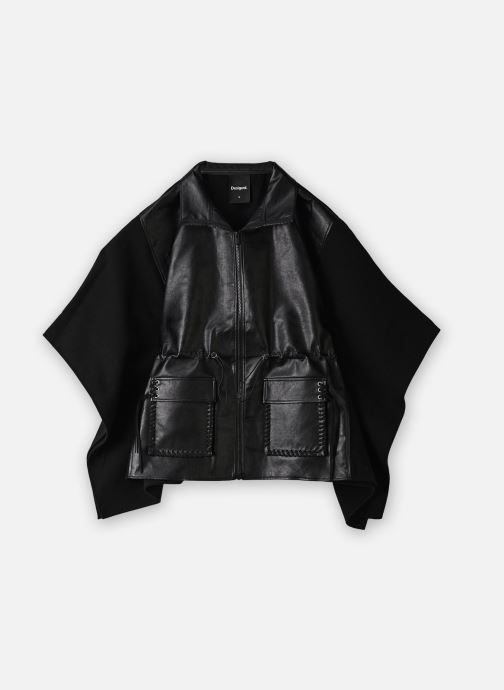 Desigual Manteaux Poncho Aldama Trenzado femme noir