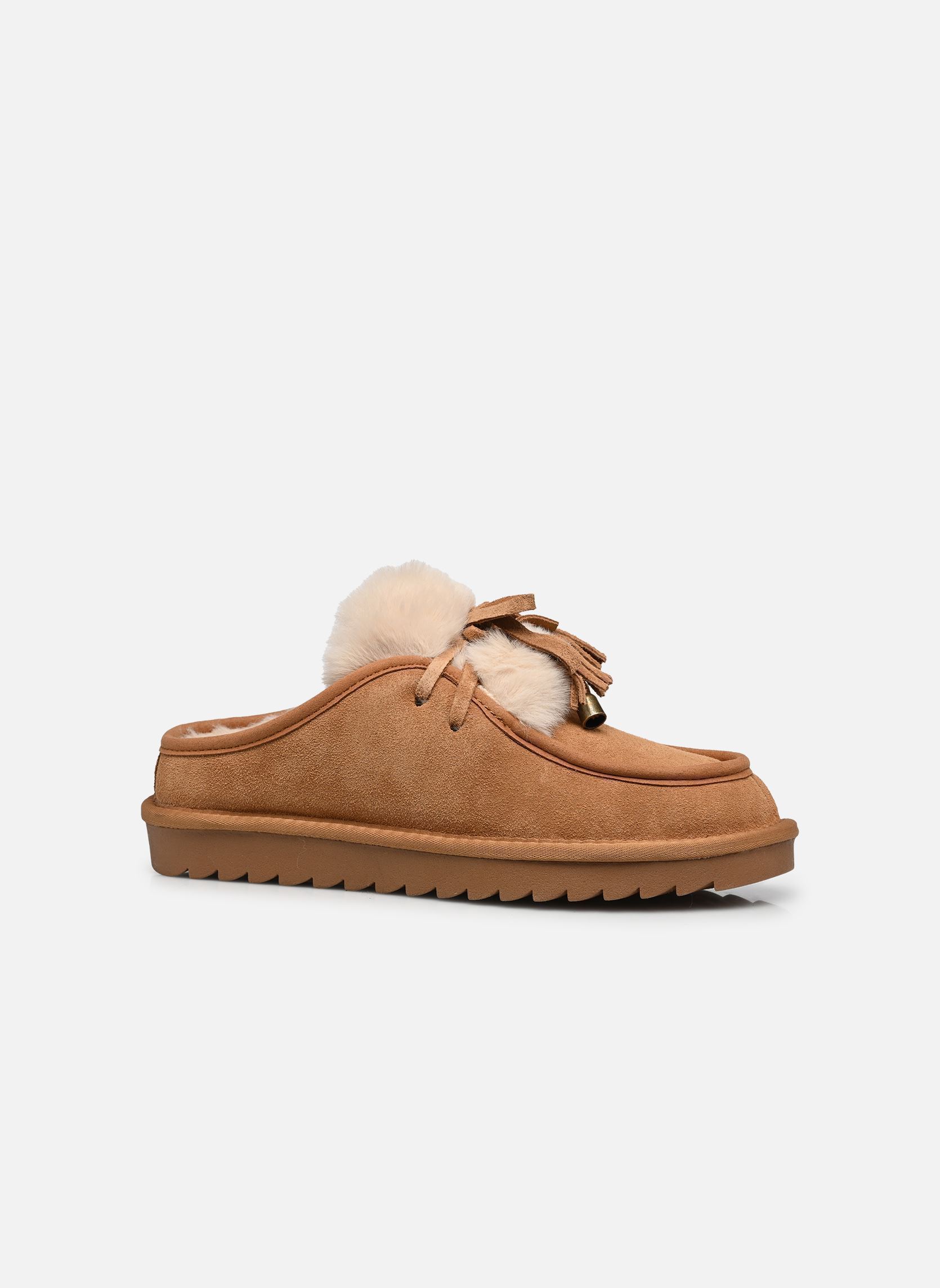 Pantoletten Cow suede sabot damen braun Colors of California Pantoletten Cow suede sabot damen braun TAN