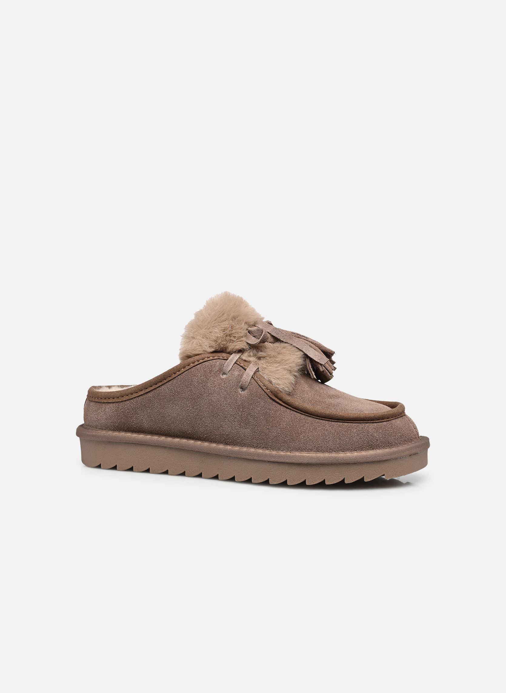Pantoletten Cow suede sabot damen braun Colors of California Pantoletten Cow suede sabot damen braun TAUPE