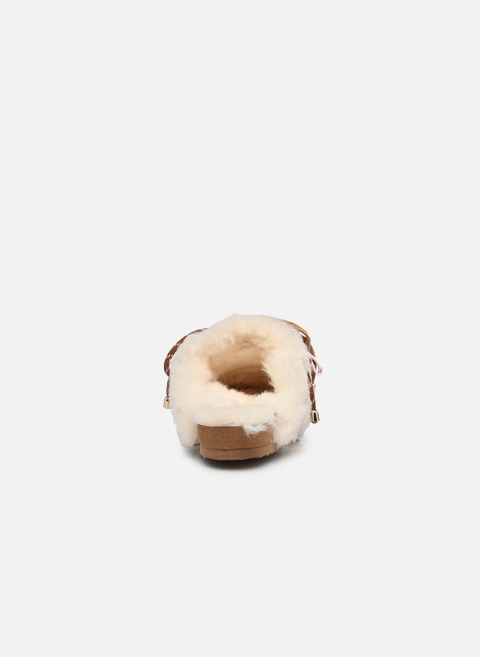 Pantoletten Laced up sabot sheepskin fur damen braun Colors of California Pantoletten Laced up sabot sheepskin fur damen braun TAN
