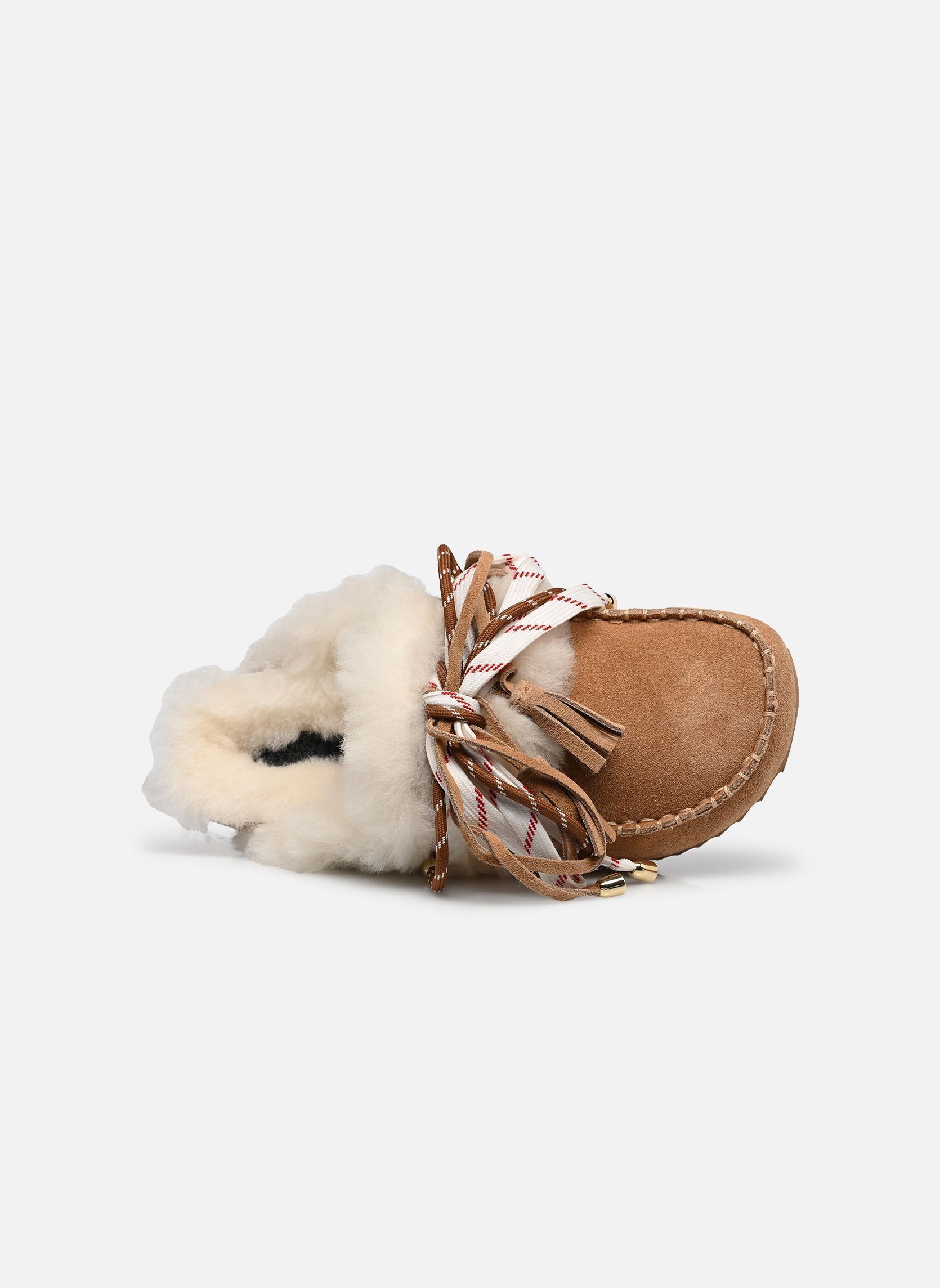 Pantoletten Laced up sabot sheepskin fur damen braun Colors of California Pantoletten Laced up sabot sheepskin fur damen braun TAN