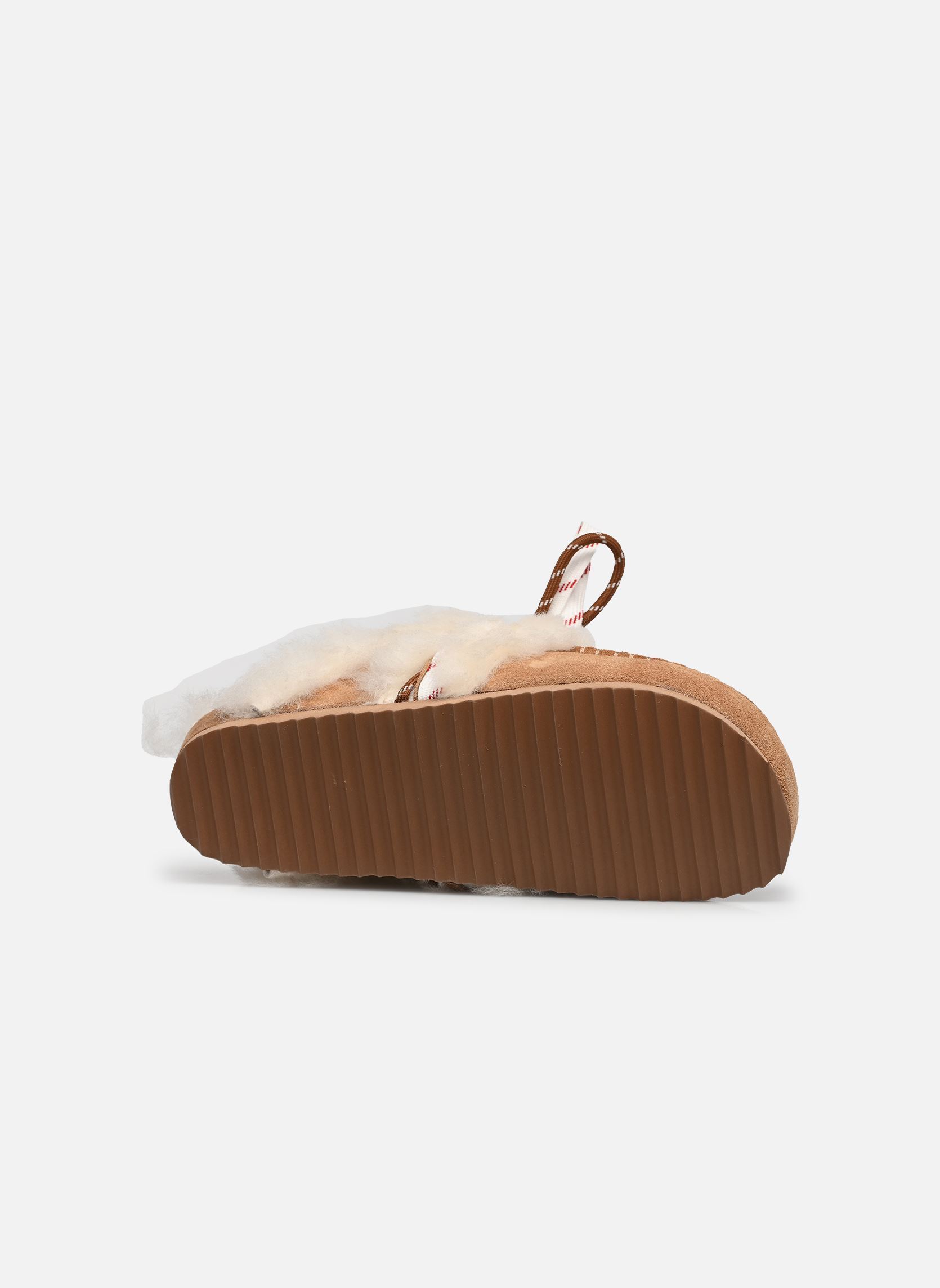 Pantoletten Laced up sabot sheepskin fur damen braun Colors of California Pantoletten Laced up sabot sheepskin fur damen braun TAN
