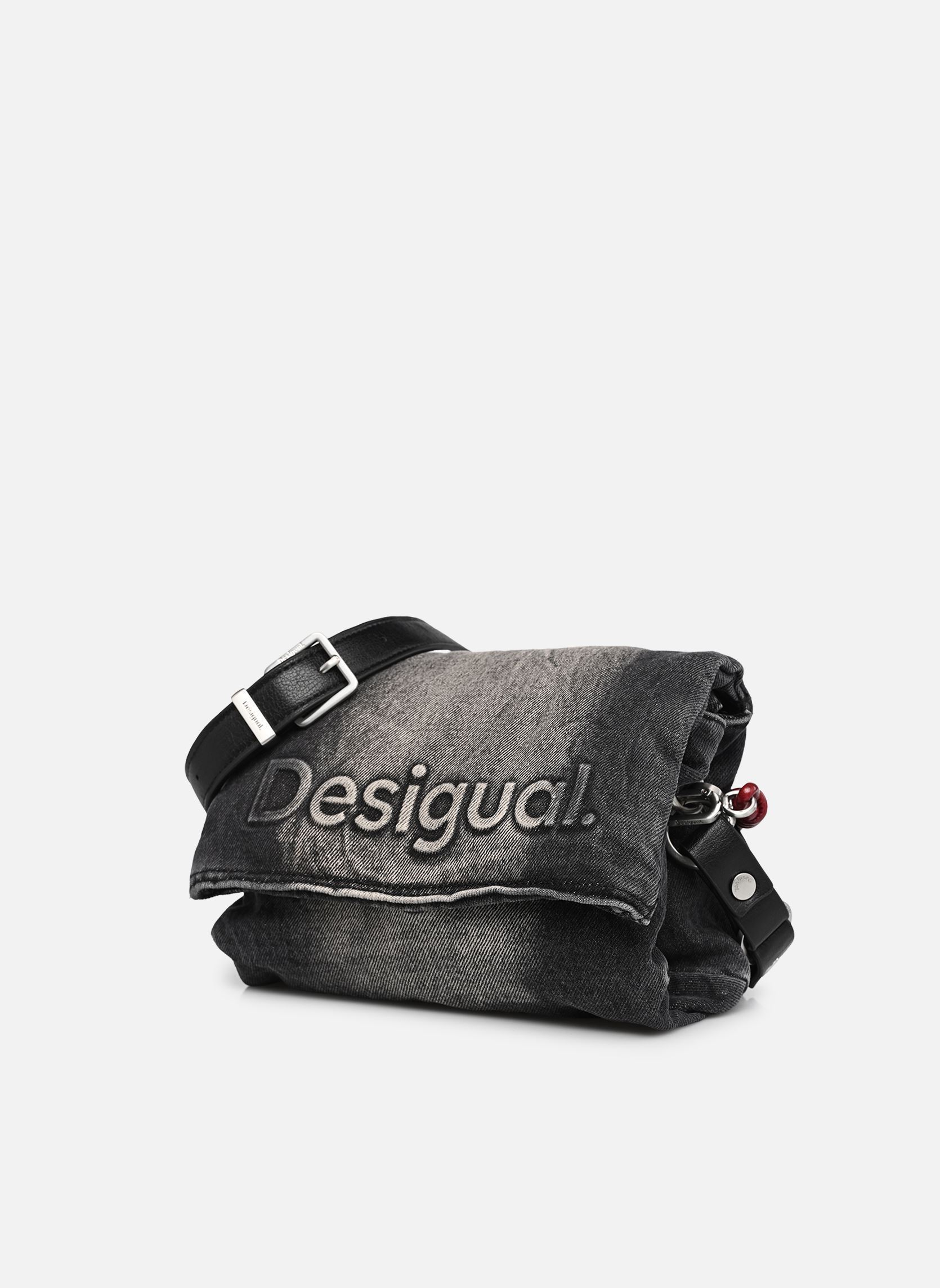 Sacs bandoulière Sac HALF LOGO D femme gris Desigual Sacs bandoulière Sac HALF LOGO D femme gris DENIM DARK GREY