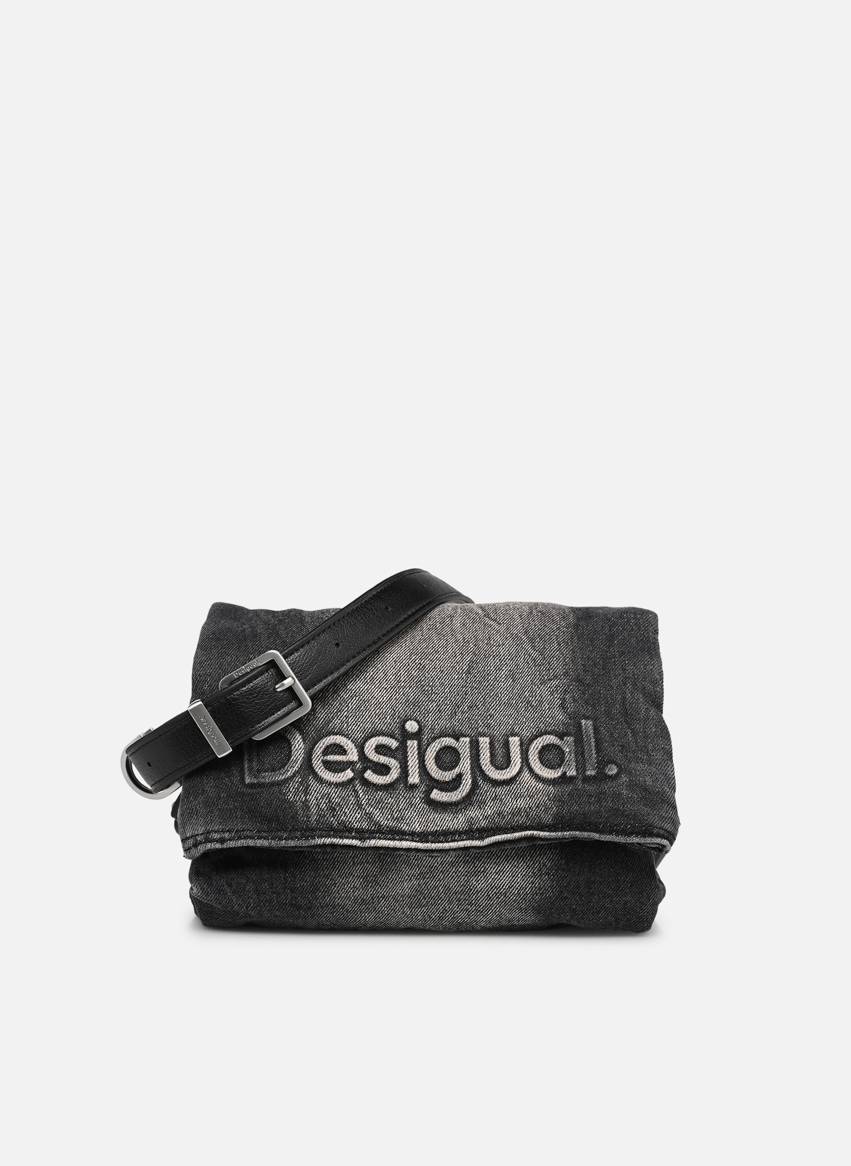 Sacs bandoulière Sac HALF LOGO D femme gris Desigual Sacs bandoulière Sac HALF LOGO D femme gris DENIM DARK GREY