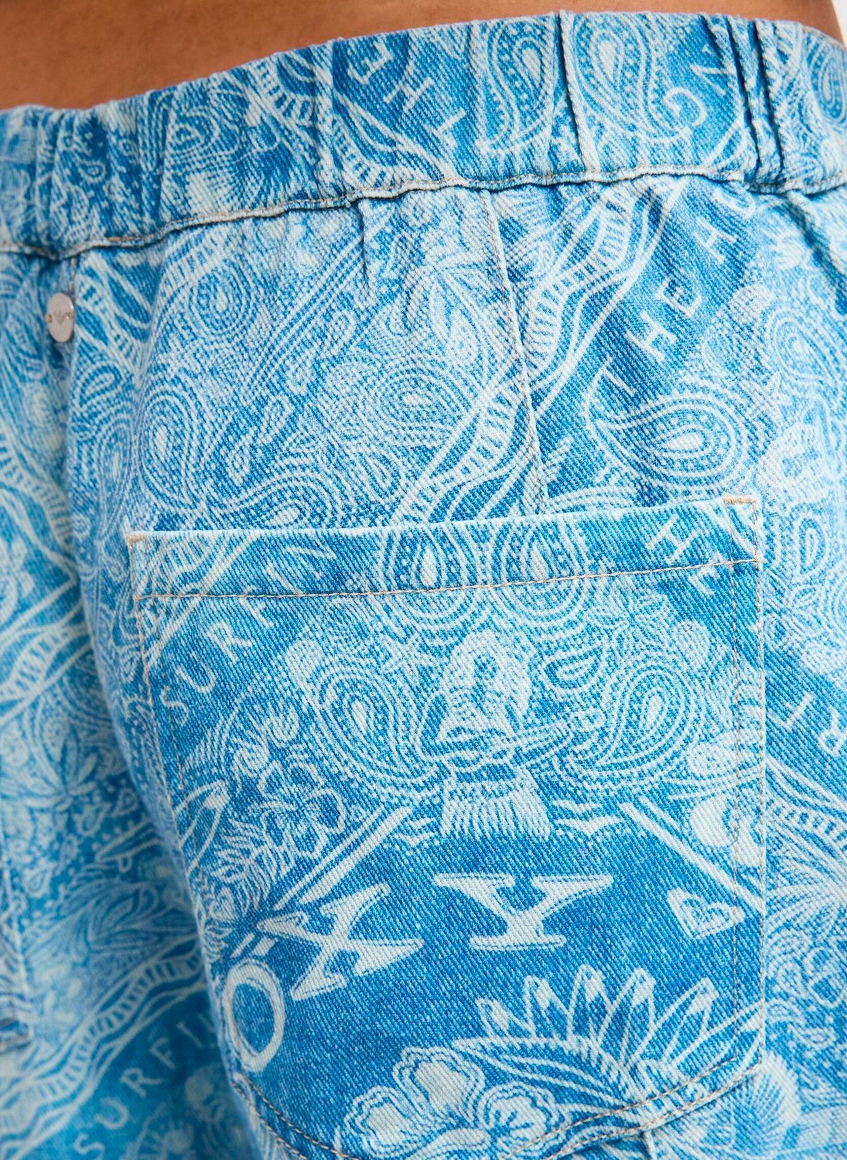Wijde broeken Beach Flirt Ban dames blauw Roxy Wijde broeken Beach Flirt Ban dames blauw DUTCH BLUE BANDANA