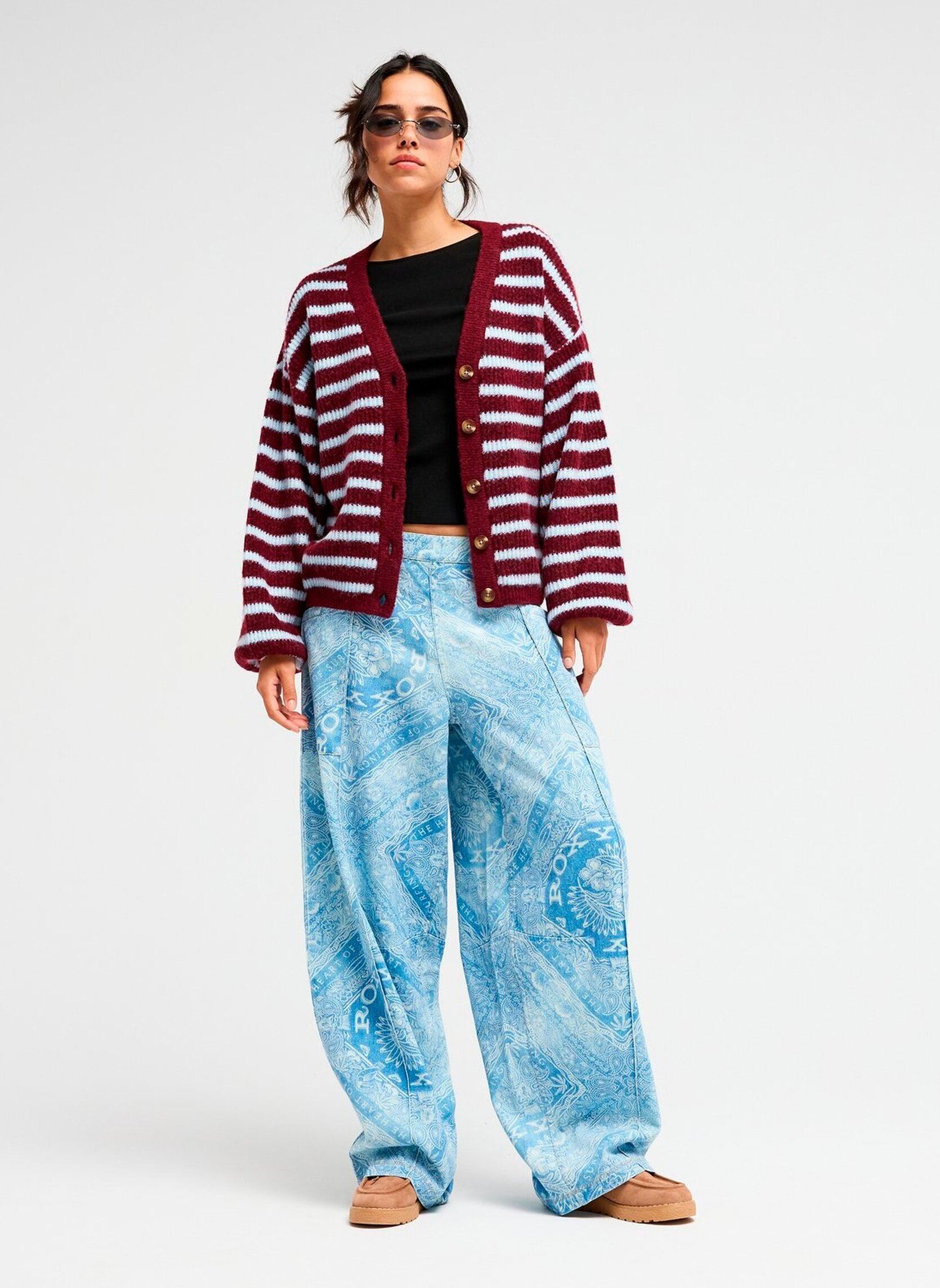 Strickjacken und Westen Deepoceanstripe damen bordeaux Roxy Strickjacken und Westen Deepoceanstripe damen bordeaux BEET RED ALL STAR STRIPE