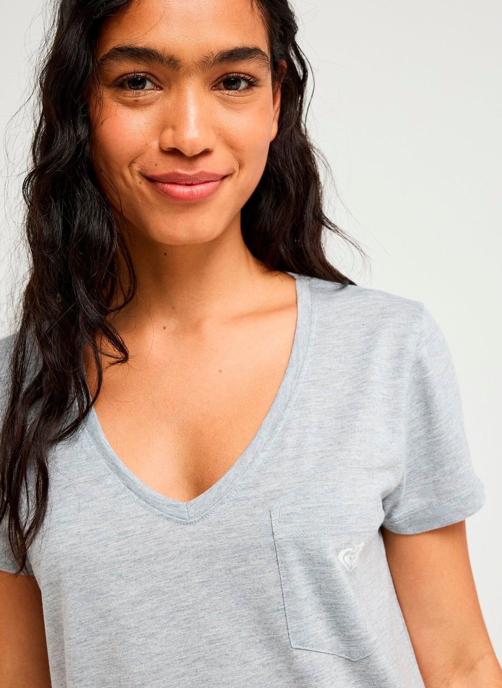 Tee-shirts Laguna Green V femme gris Roxy Tee-shirts Laguna Green V femme gris HEATHER GREY