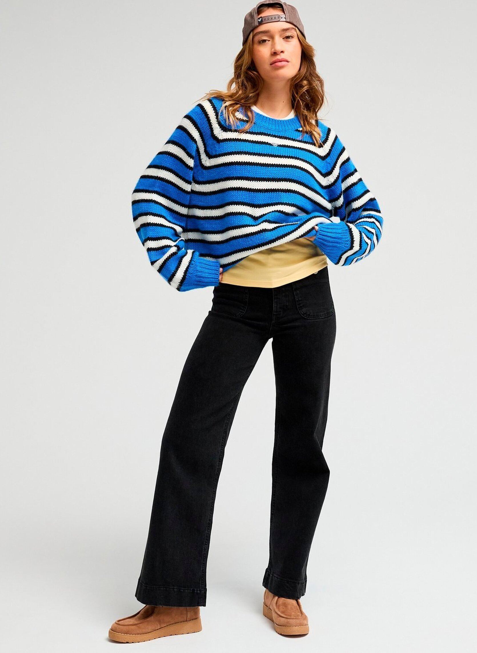 Pullover One In School damen blau Roxy Pullover One In School damen blau COCONUT MILK REWIND STRIPE BIG