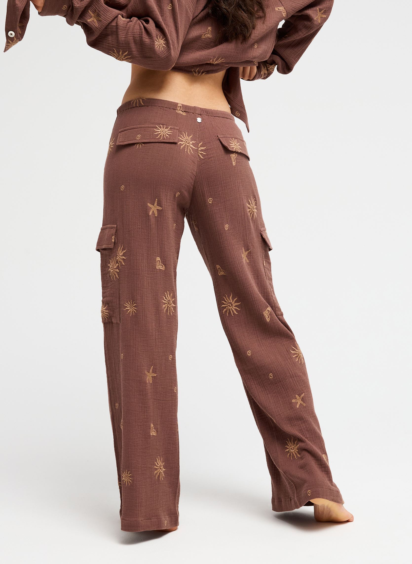 Pantalons larges Stardust Sand femme marron Roxy Pantalons larges Stardust Sand femme marron PEPPER CORN SUNNY DITSY