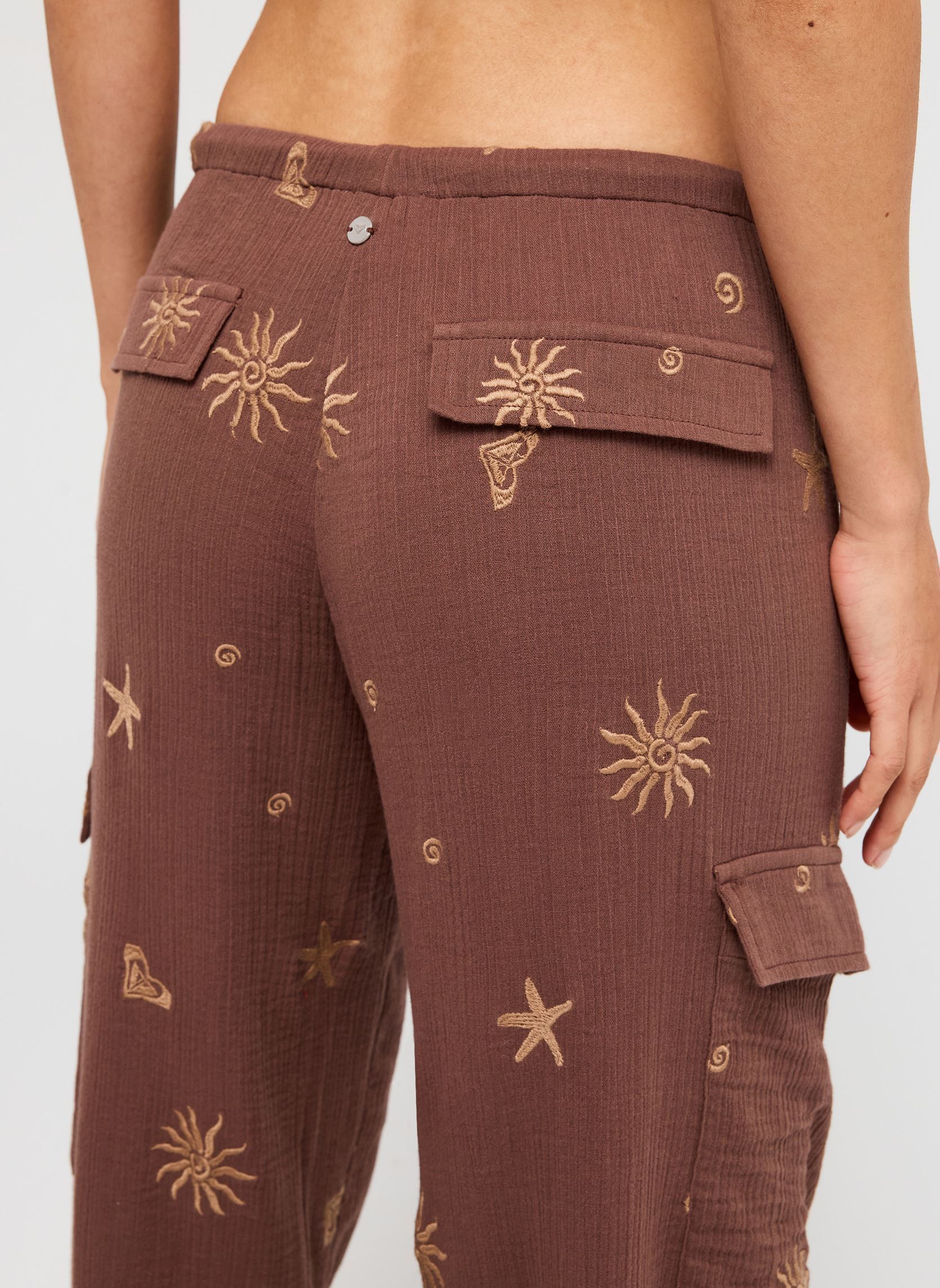 Pantalons larges Stardust Sand femme marron Roxy Pantalons larges Stardust Sand femme marron PEPPER CORN SUNNY DITSY
