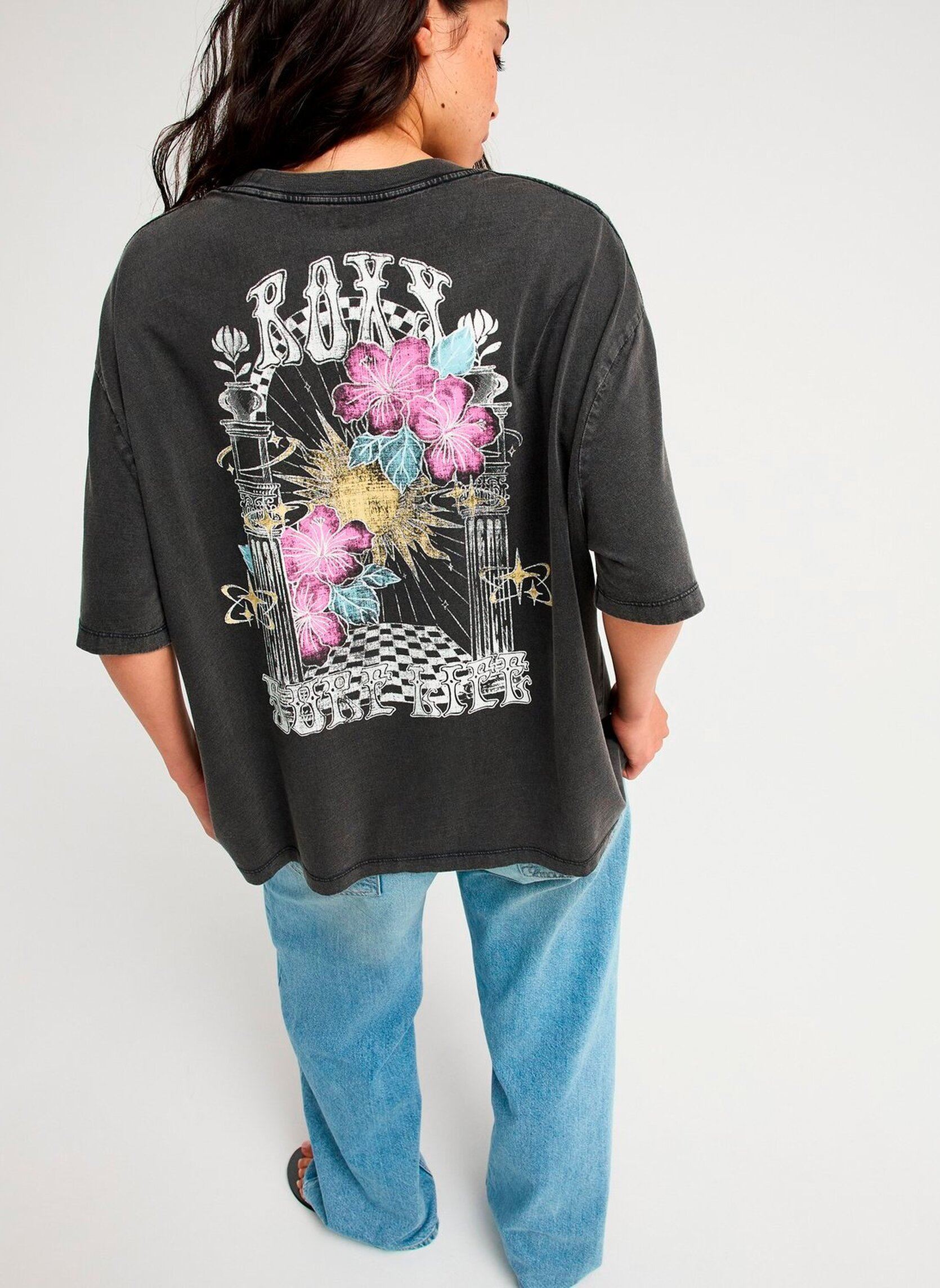 T-shirts Talloversize Wa dames grijs Roxy T-shirts Talloversize Wa dames grijs ANTHRACITE