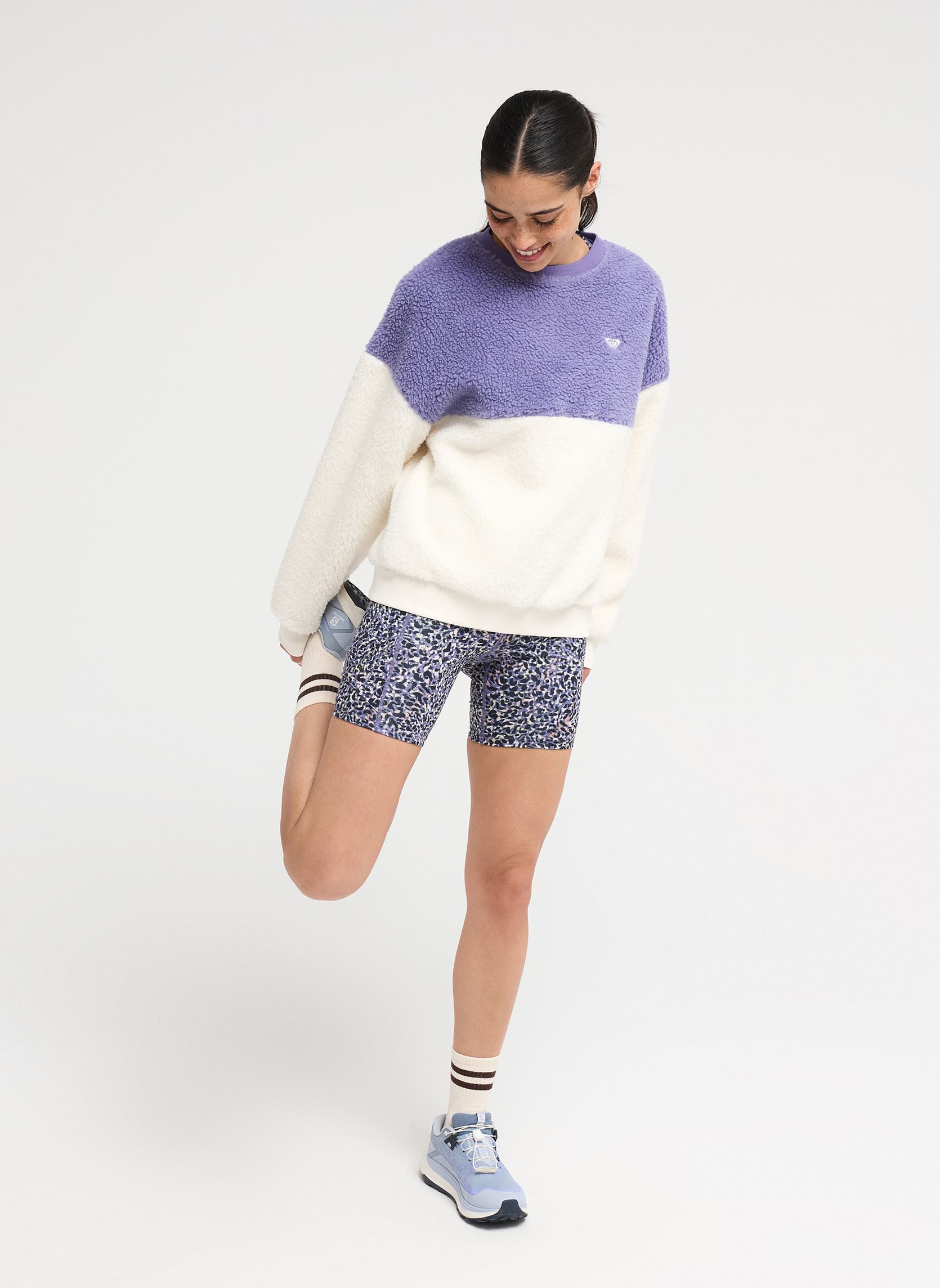 Fleece-Jacken Wow Crewneck damen violett Roxy Fleece-Jacken Wow Crewneck damen violett TWILIGHT PURPLE