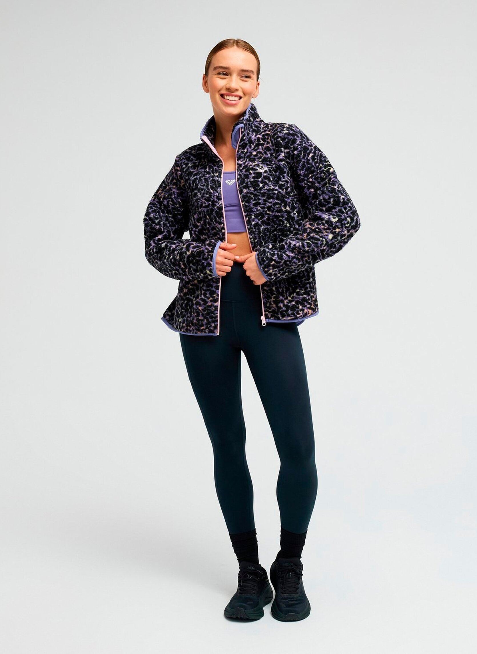 Fleece-Jacken Wow Zip damen violett Roxy Fleece-Jacken Wow Zip damen violett TWILIGHT PURPLE WILD N OUT BIG
