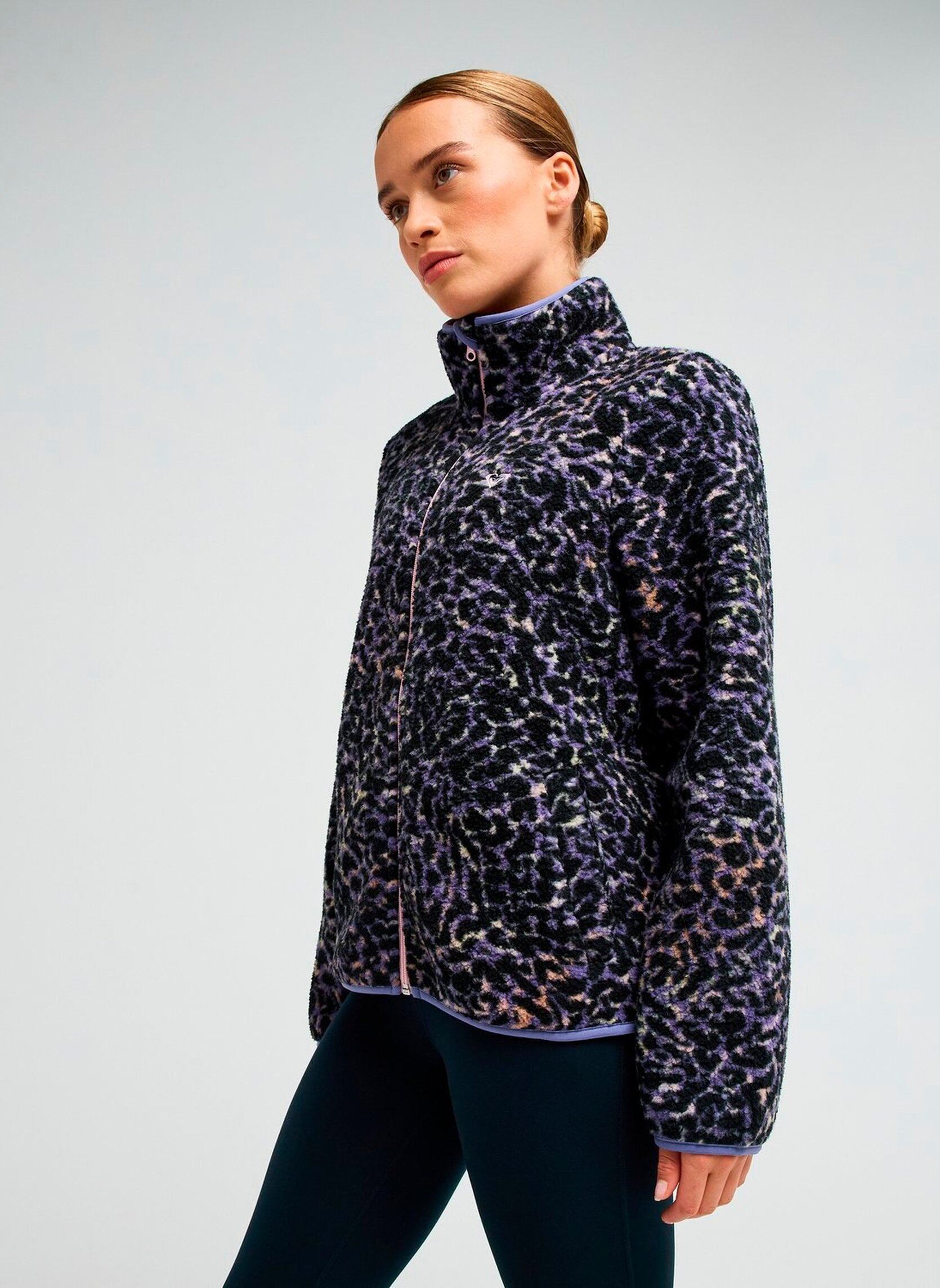Fleece-Jacken Wow Zip damen violett Roxy Fleece-Jacken Wow Zip damen violett TWILIGHT PURPLE WILD N OUT BIG