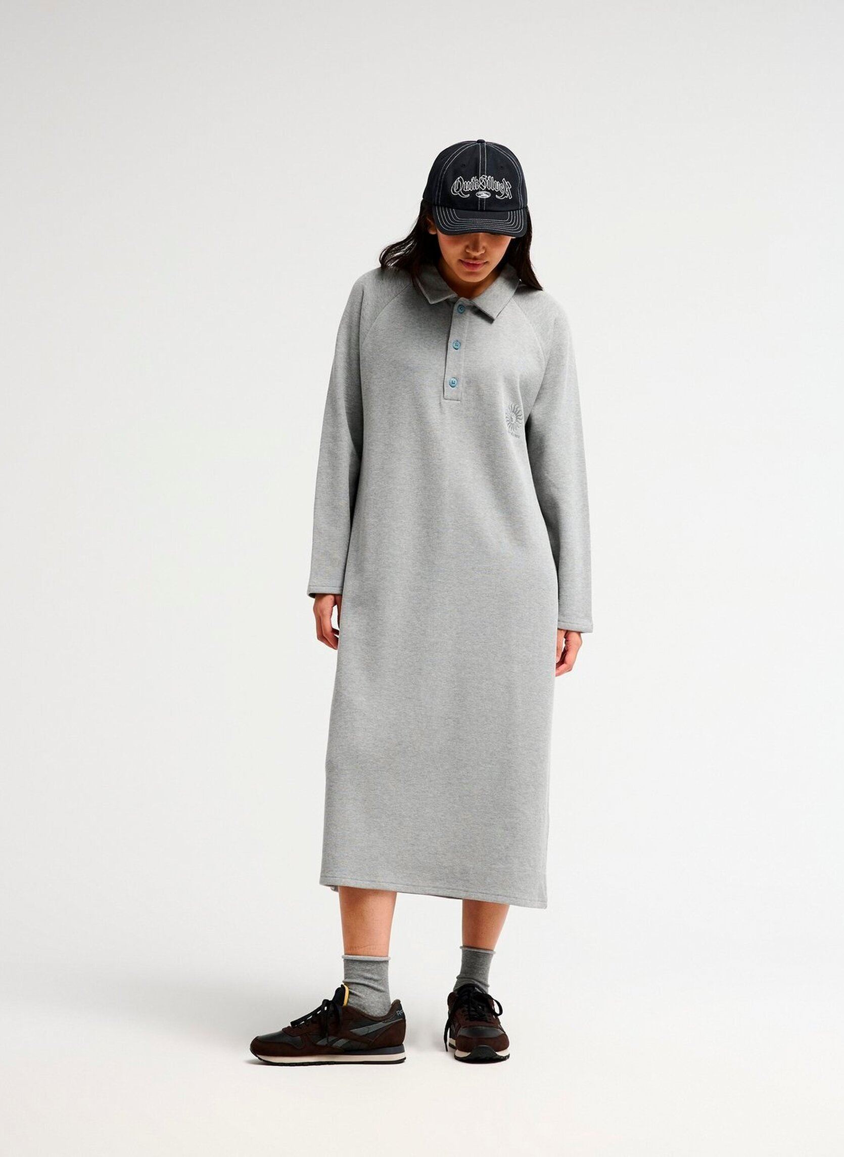 Robes As Polo Long Dress femme gris Quiksilver Robes As Polo Long Dress femme gris LIGHT GREY HEATHER