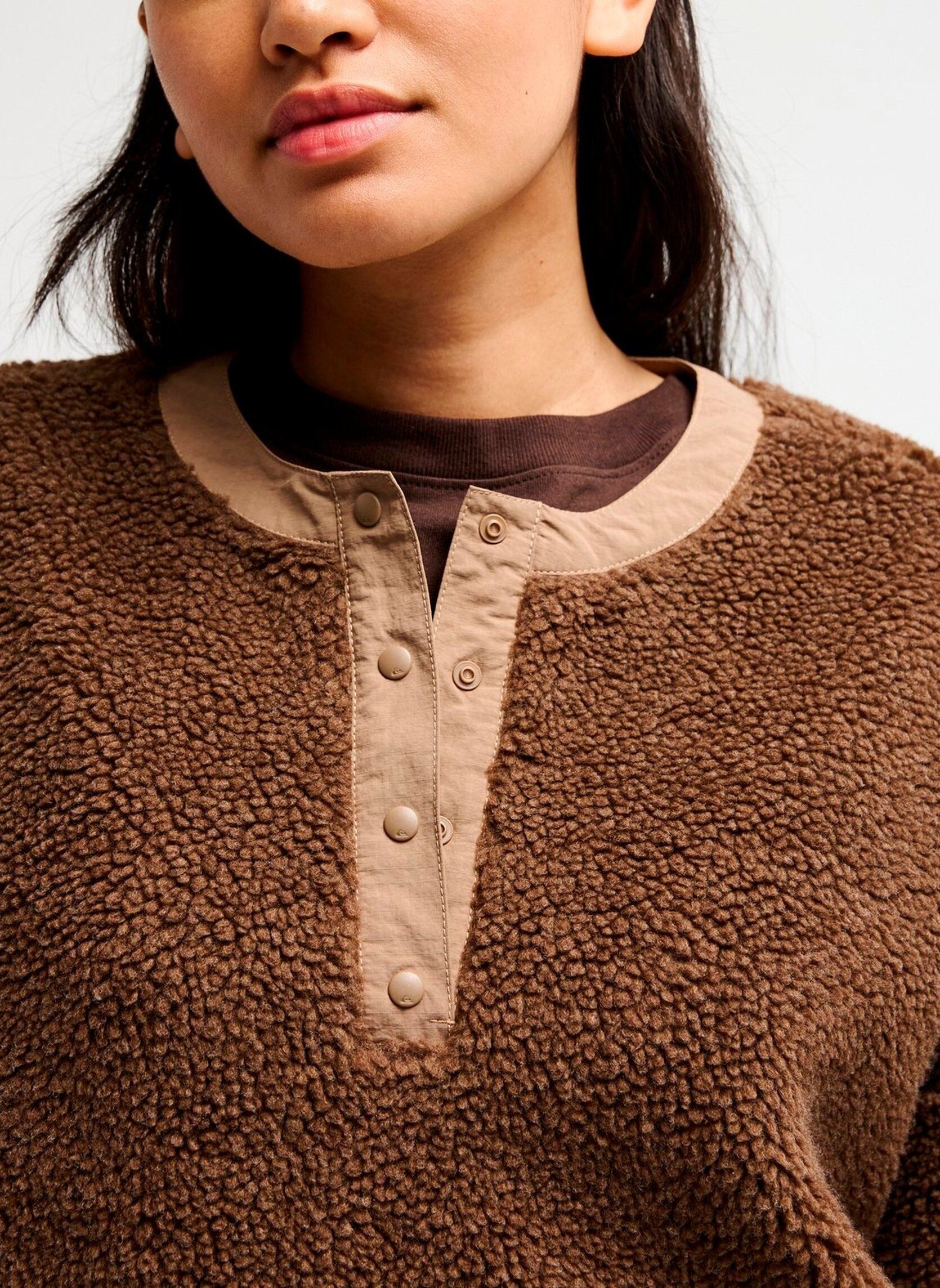 Vestes polaires Barango Crew femme marron Quiksilver Vestes polaires Barango Crew femme marron PINE BARK