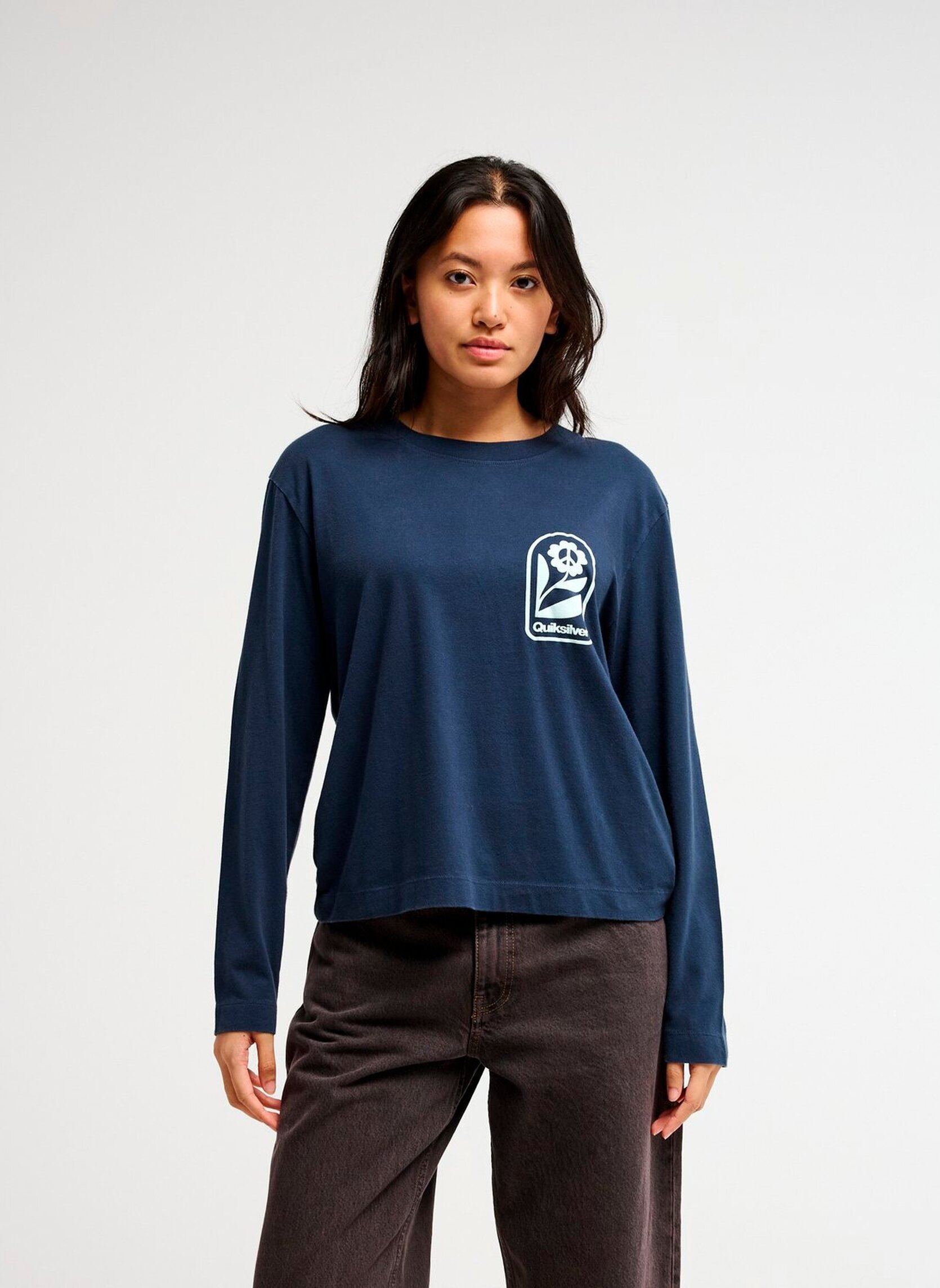 Tee-shirts Standard ls tee femme marine Quiksilver Tee-shirts Standard ls tee femme marine DARK NAVY