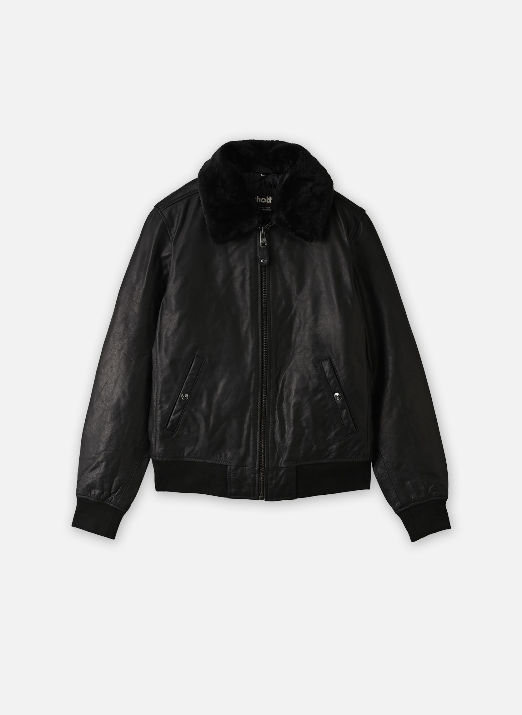 Jassen en mantels Blouson Pilote Cuir Mat Schott LC930DOXD heren zwart Schott Jassen en mantels Blouson Pilote Cuir Mat Schott LC930DOXD heren zwart BLACK