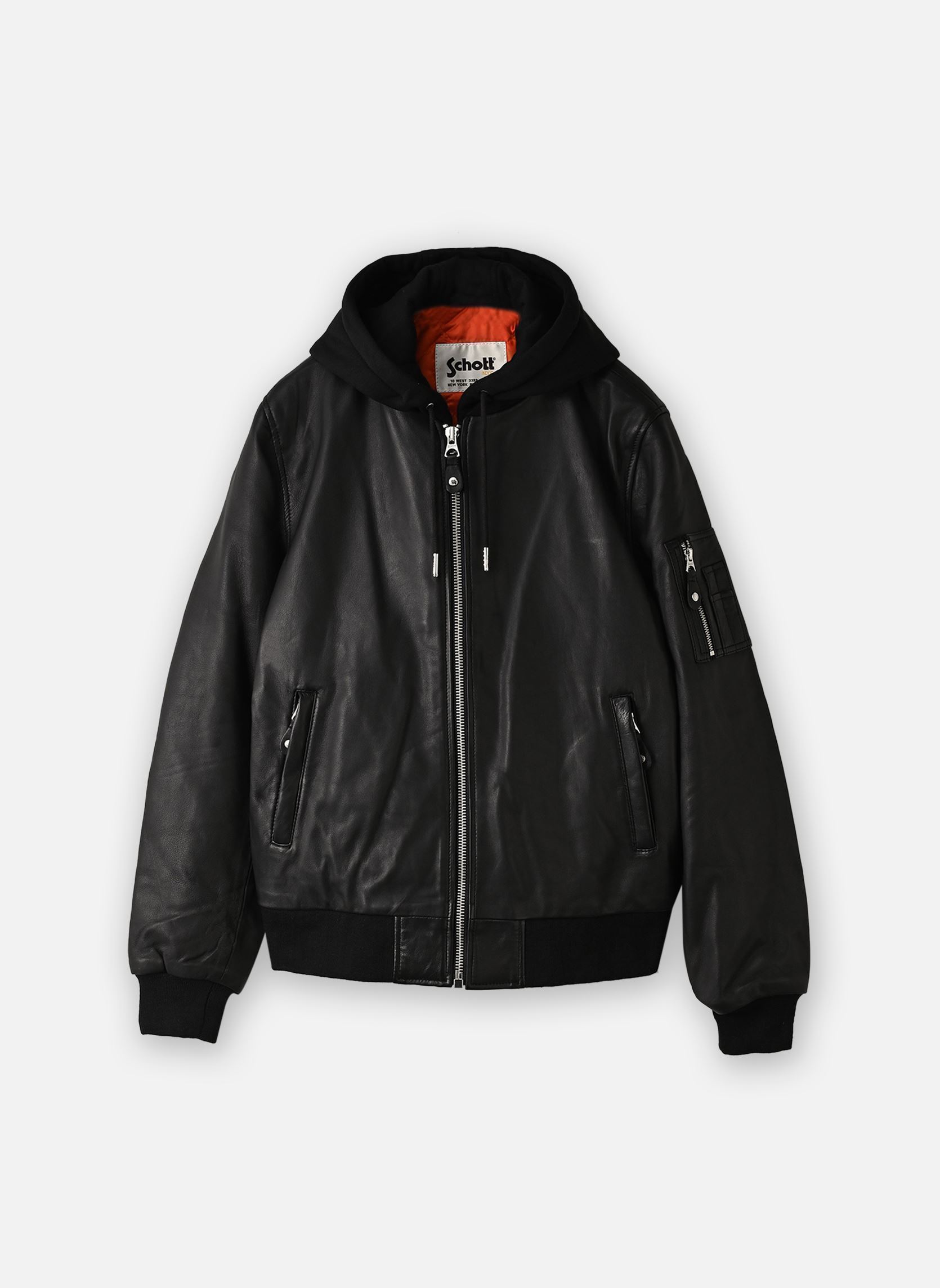 Vestes et manteaux Bomber Cuir Schott LCSPORT homme noir Schott Vestes et manteaux Bomber Cuir Schott LCSPORT homme noir BLACK