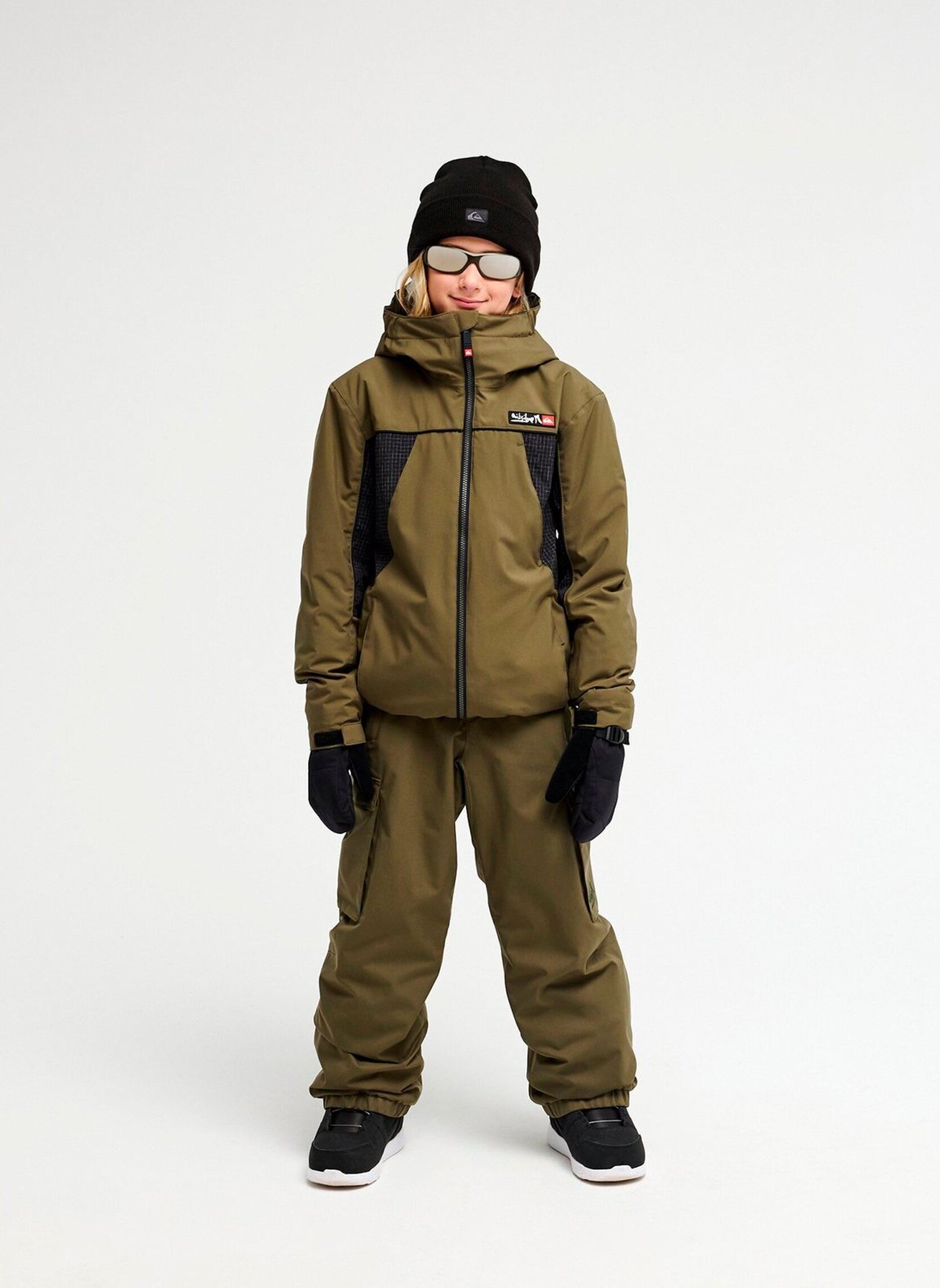 Gewatteerde jassen Young Guns 20K jongens groen Quiksilver Gewatteerde jassen Young Guns 20K jongens groen GRAPE LEAF