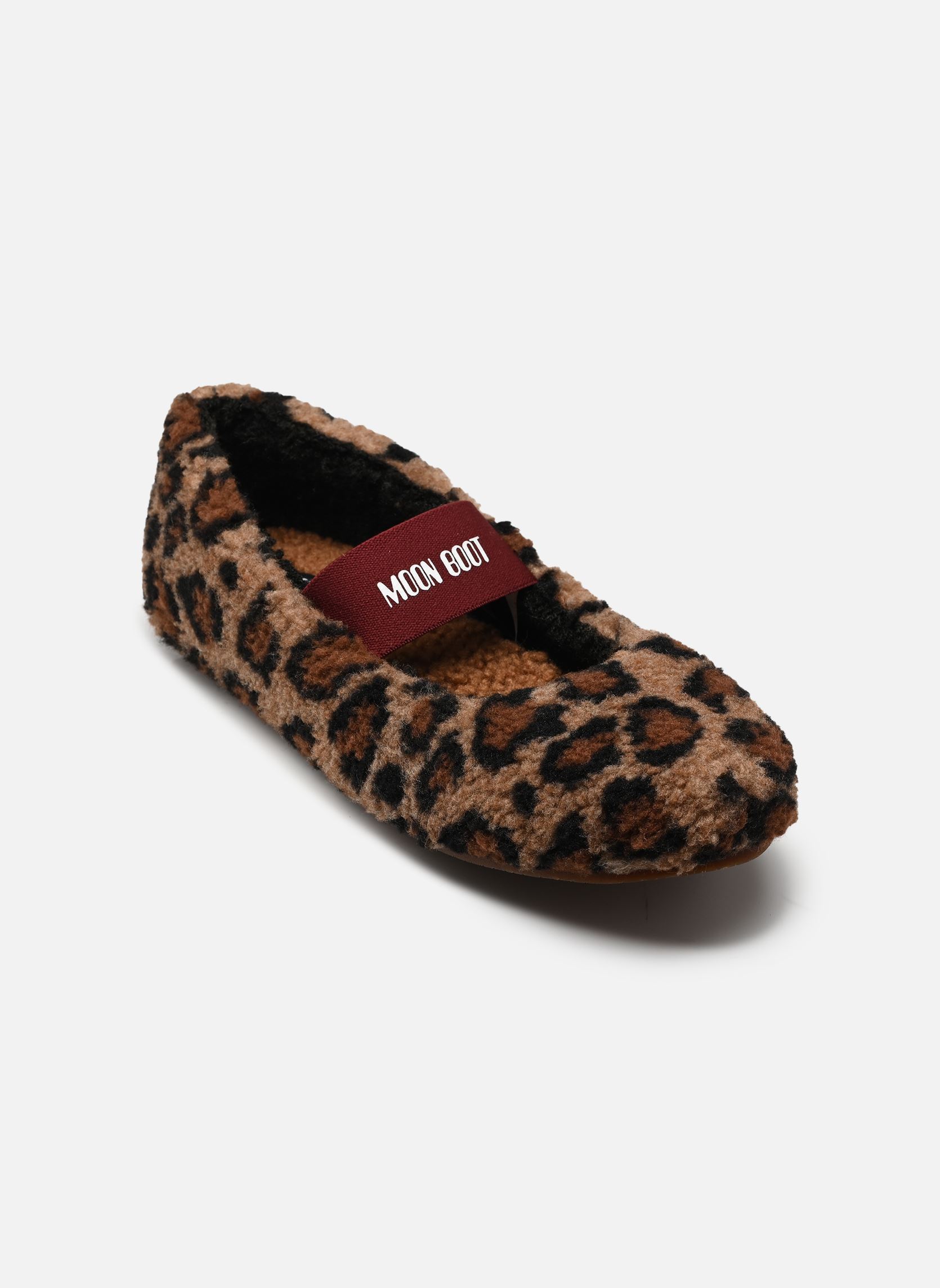 Ballerines MB FLEECE BALLERINA LEOPARD femme marron Moon Boot Ballerines MB FLEECE BALLERINA LEOPARD femme marron COGNAC/COCOA