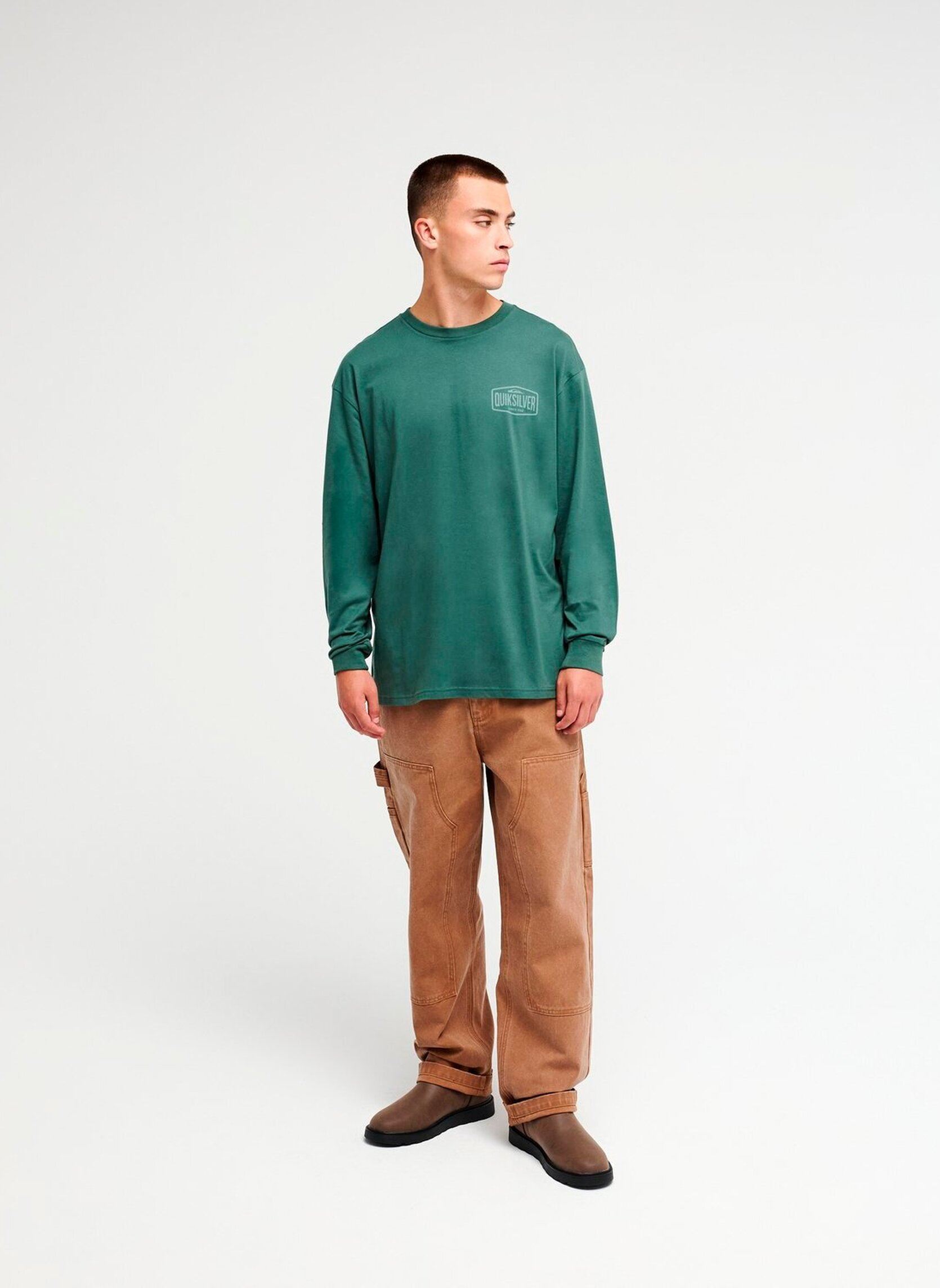 Tee-shirts Surf Garage Ls homme vert Quiksilver Tee-shirts Surf Garage Ls homme vert FOREST