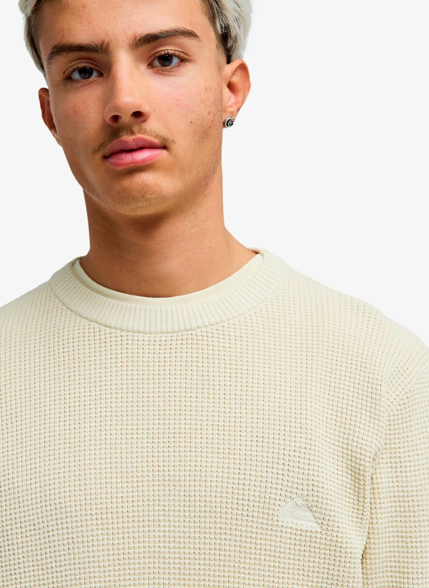 Pulls Wafflesweater homme blanc Quiksilver Pulls Wafflesweater homme blanc BONE WHITE