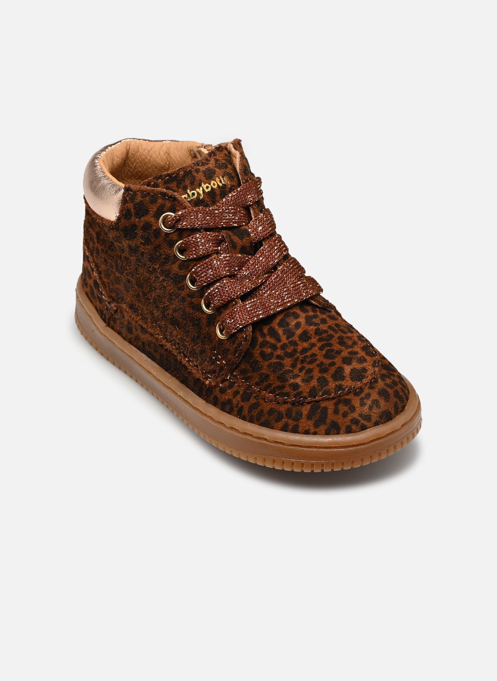 Baskets hautes Ficus fille marron Babybotte Baskets hautes Ficus fille marron LEOPARD