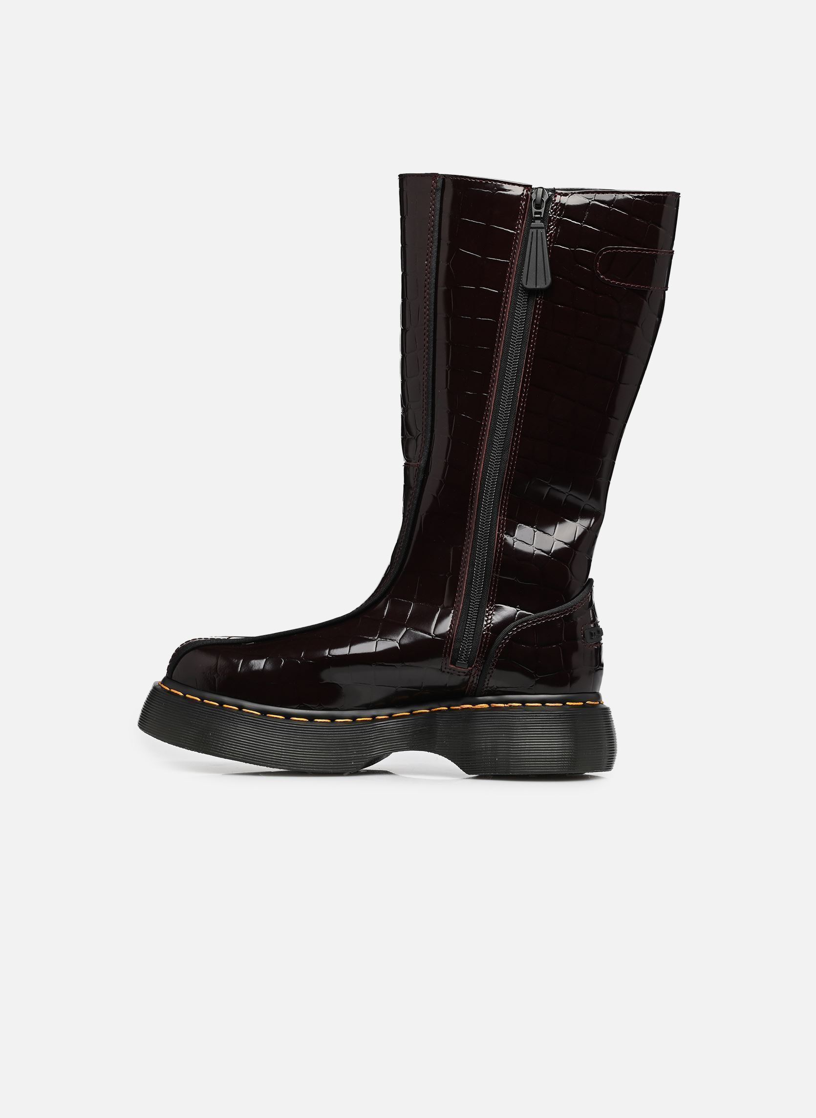 Bottes Buzz Hi femme bordeaux Dr. Martens Bottes Buzz Hi femme bordeaux OXBLOOD HIGH SHINE CROC EMBOSS